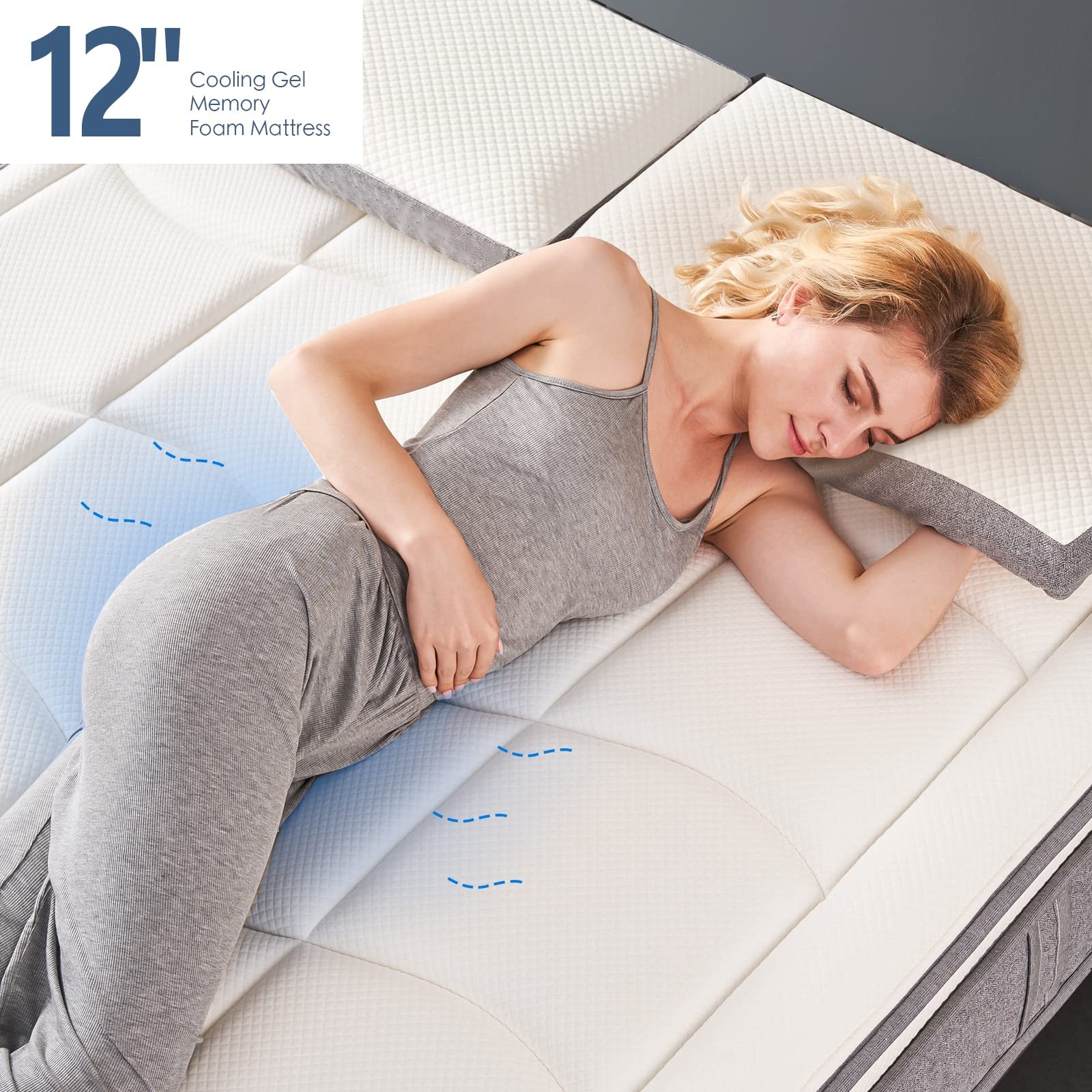 DIGLANT Queen Hybrid Mattress, 12 Inch Euro Top Memory Foam with Pocket Sprin…