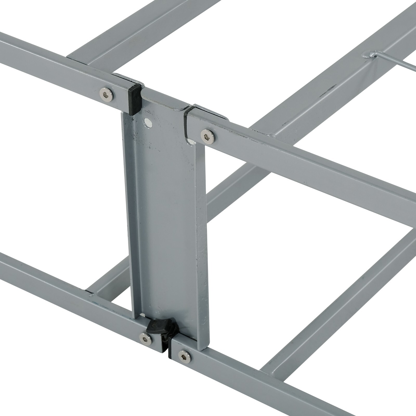9 in. Foldable Mattress Foundation Box Spring, Full Size Metal Bed Base, Gray