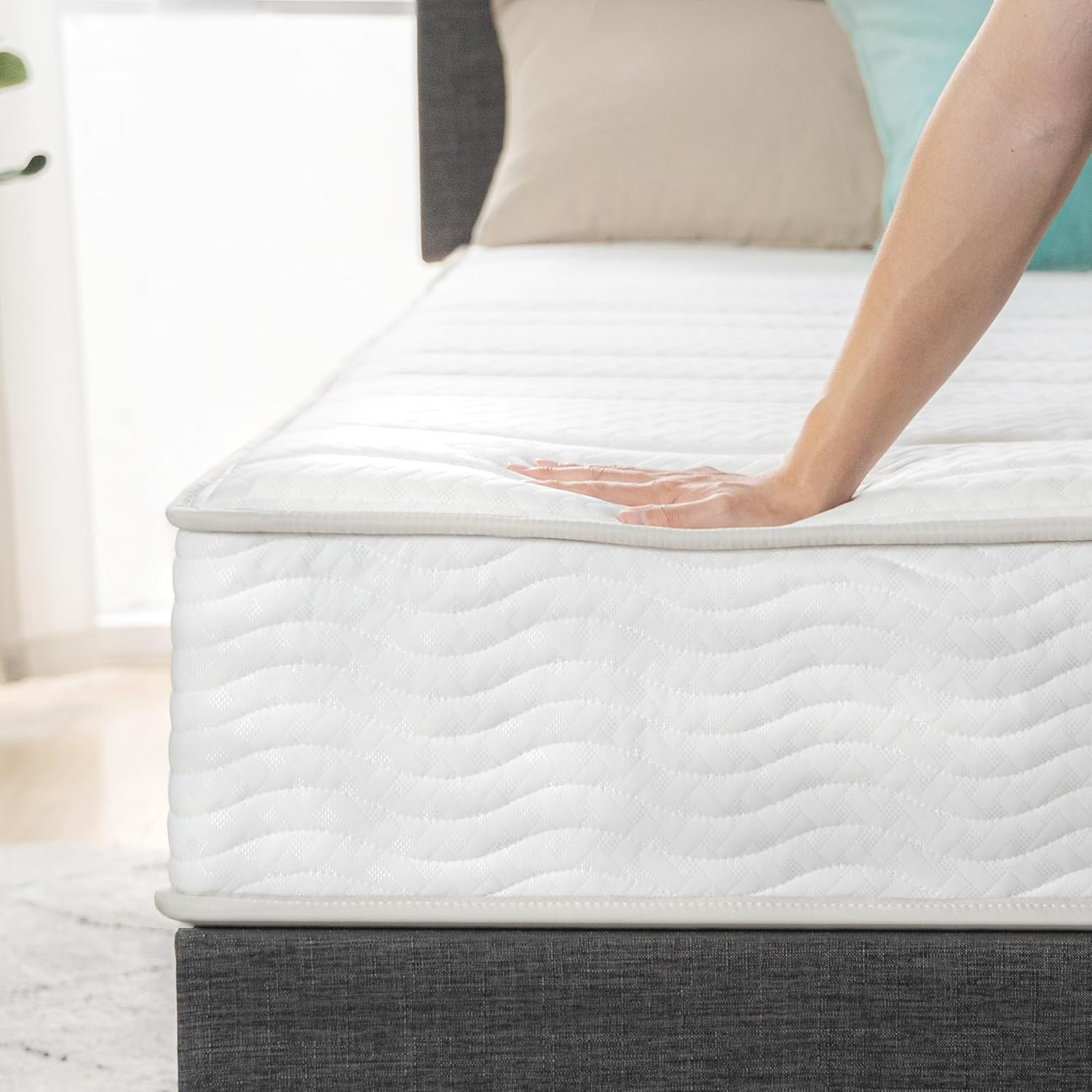 10″ Queen Hybrid Mattress – Medium Firm, Safe & Durable, Fiberglass Free