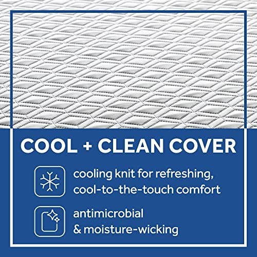 SEALY COOL & CLEAN 8″ MEMORY FOAM BED IN BOX QUEEN WHITE F03-00178 – WHITE