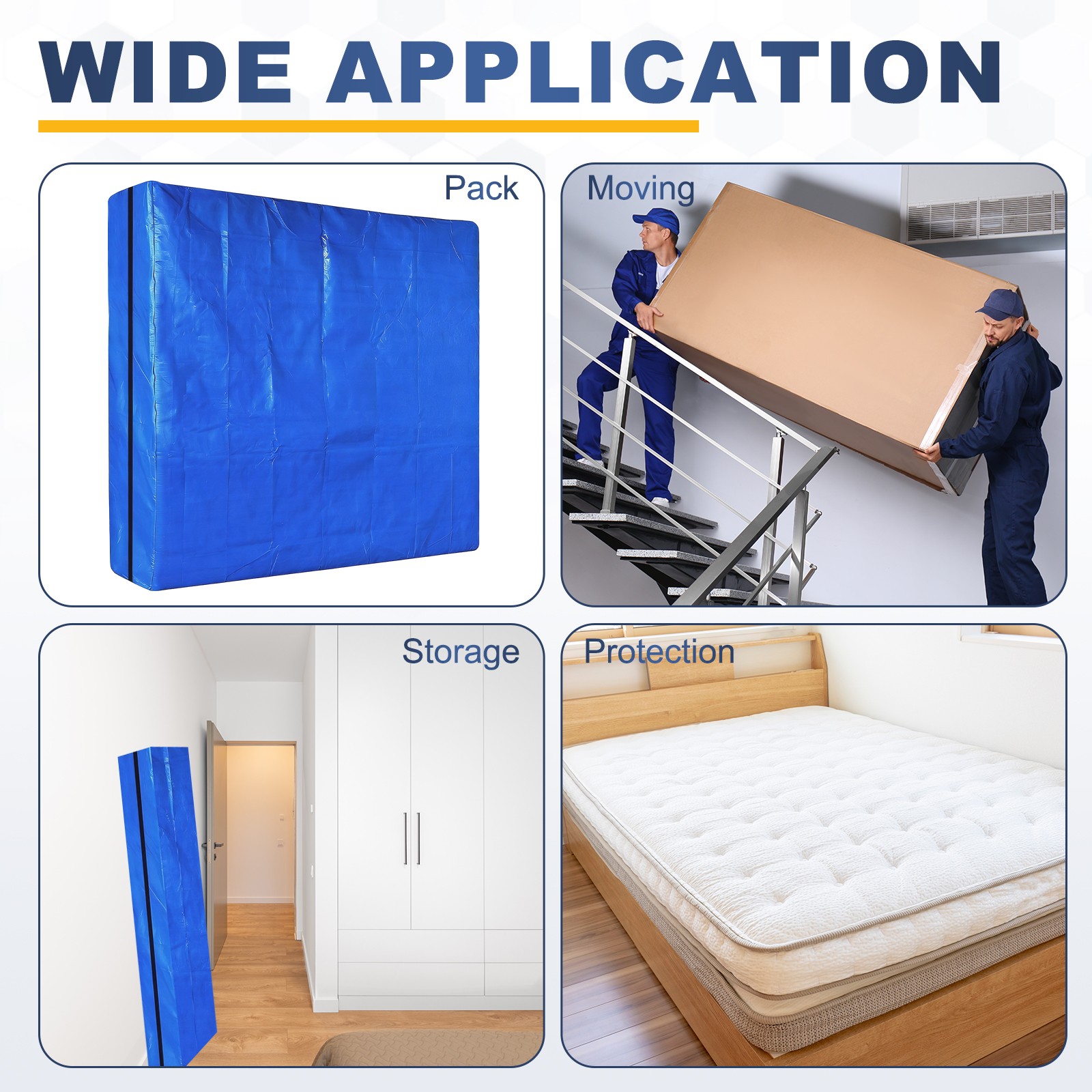 Mattress Bag for Moving and Storage, Full Size Fit 78.7″x59.1″x11.8″, Green