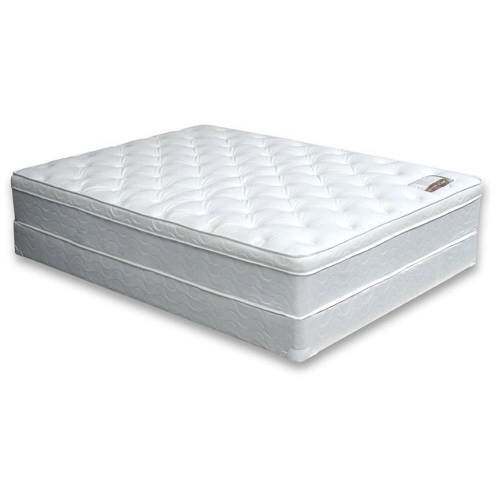 Bowery Hill Contemporary Fabric King Quilted Euro Top Mattress in White