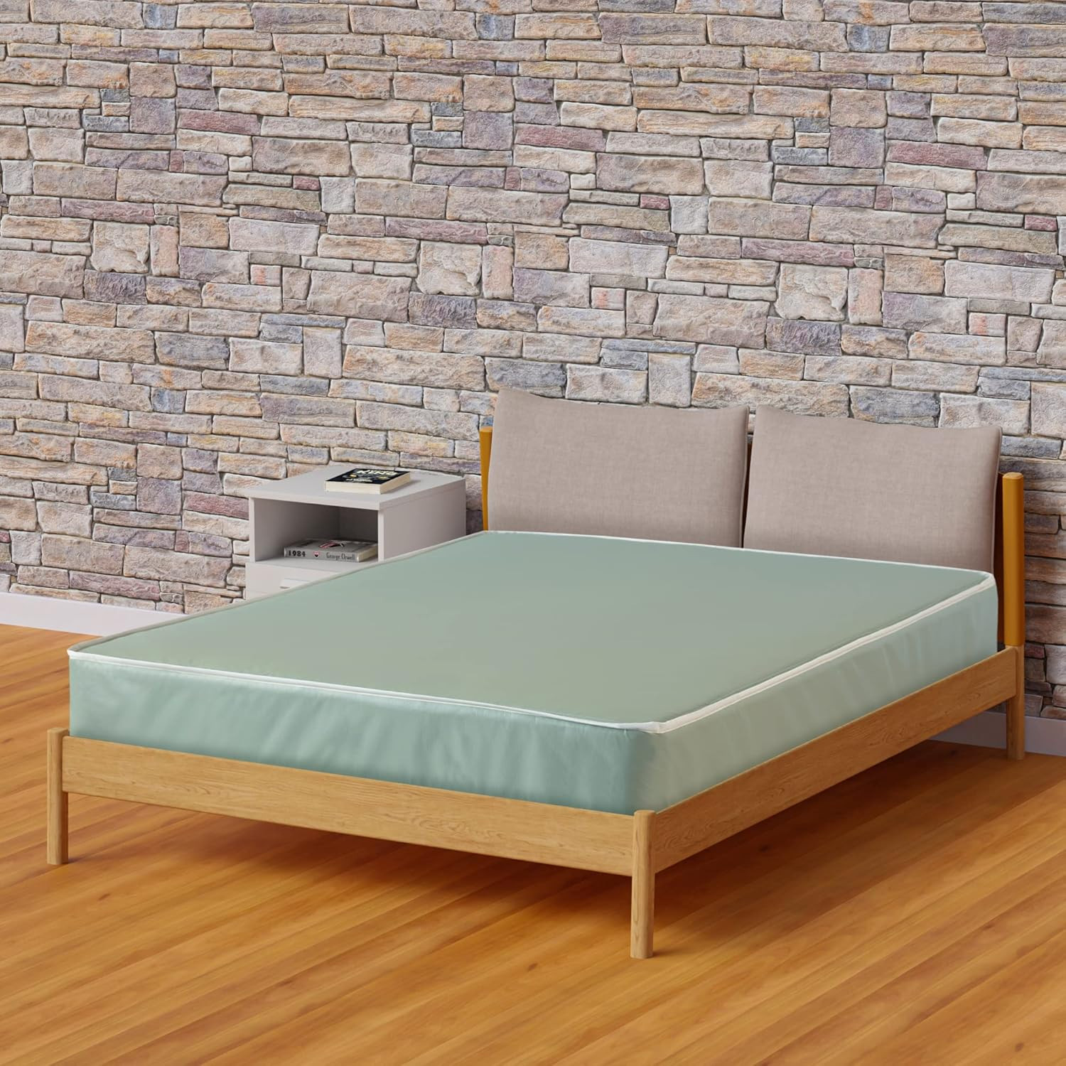 Comfortable Twin Pocket Coil Mattress, Water-Resistant & Easy to Clean, Green