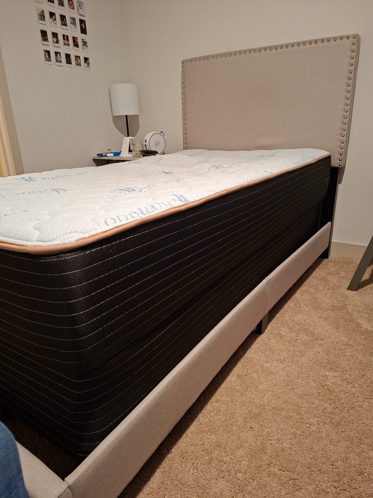 Twin Bed Set with Headboard & Orthopedic Mattress
