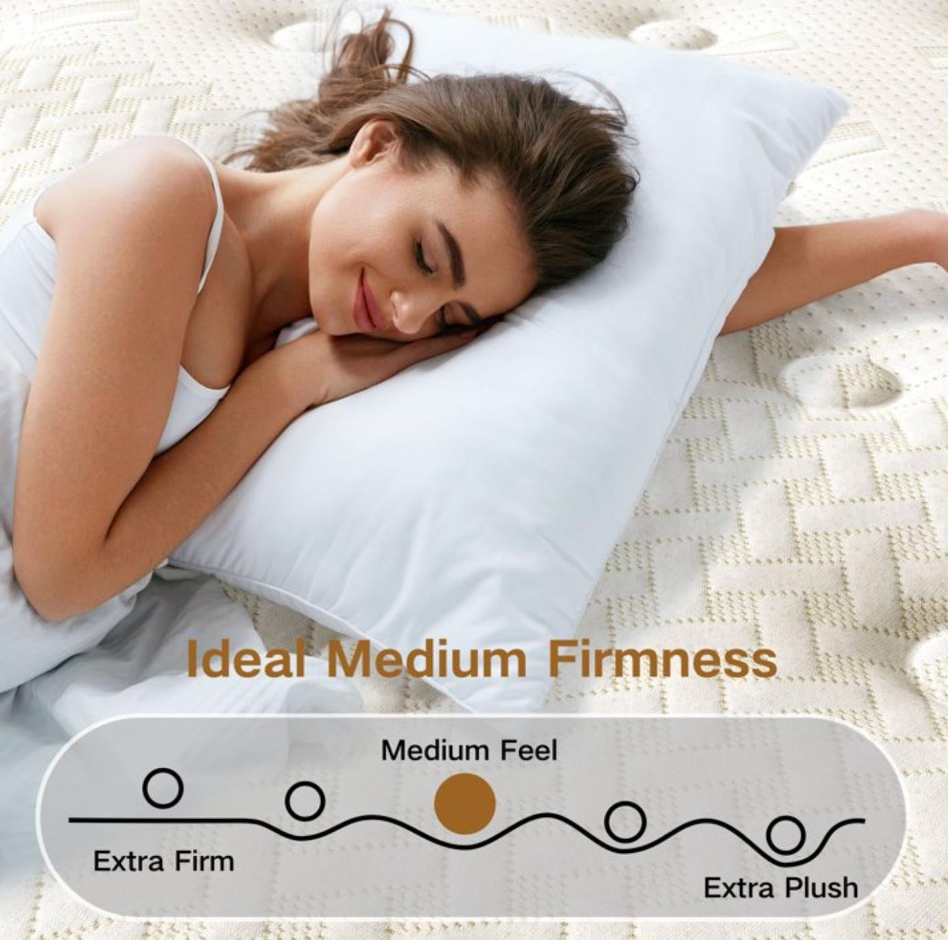 Colchón Full Híbrido 12” Gel Memory Foam Firme Medio / Full Hybrid Mattress