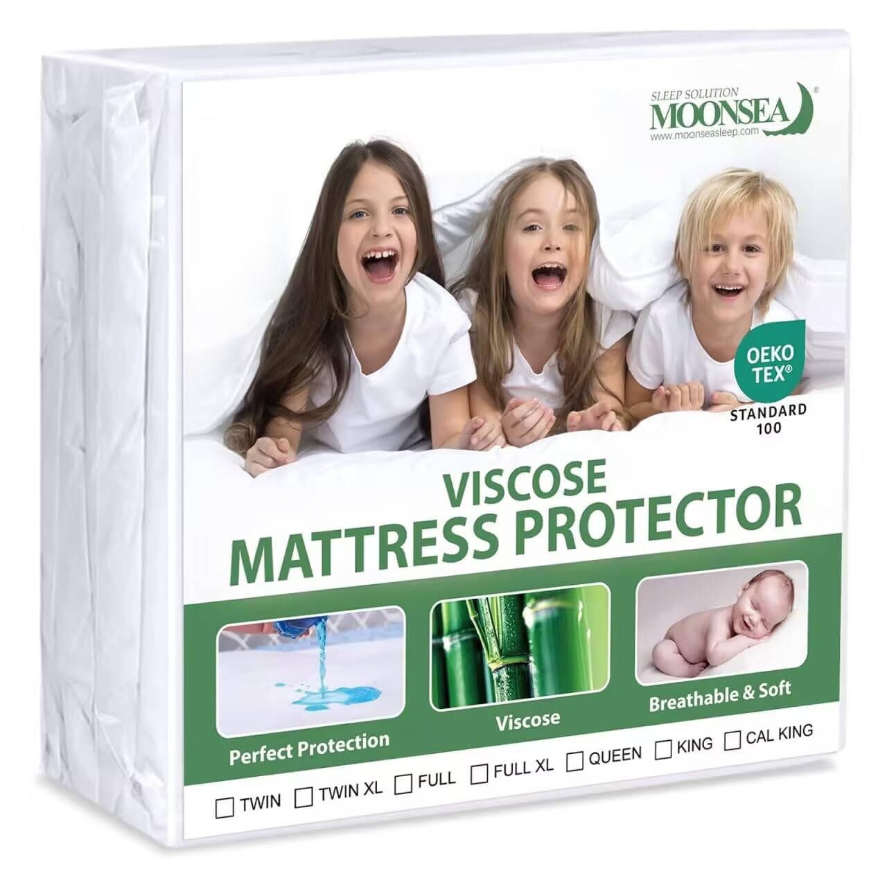 Waterproof Mattress Protector Twin Size, Skin Friendly and Twin, White