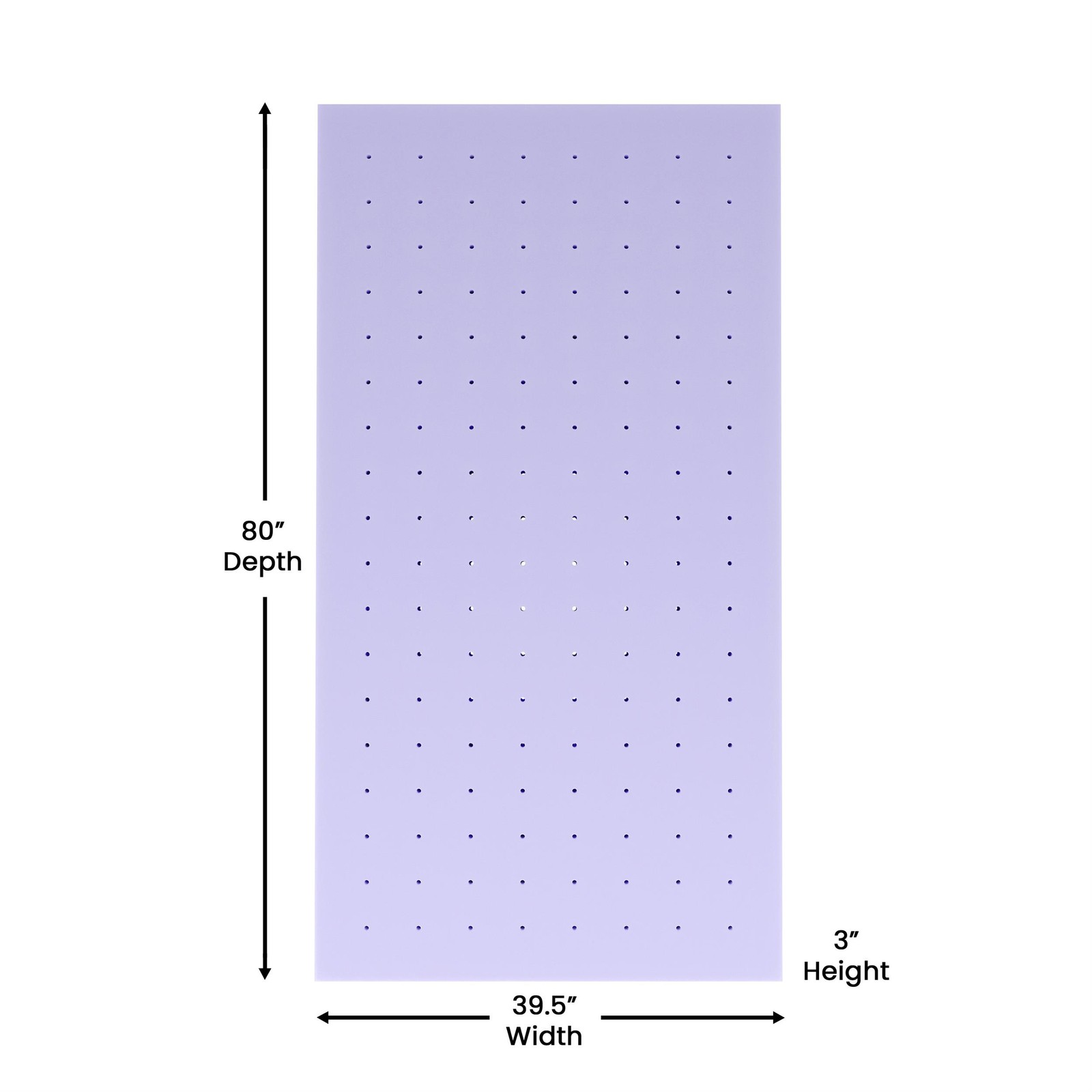 3″ Lavender Infused Memory Foam Mattress Topper with Ventilated Design – Twin XL