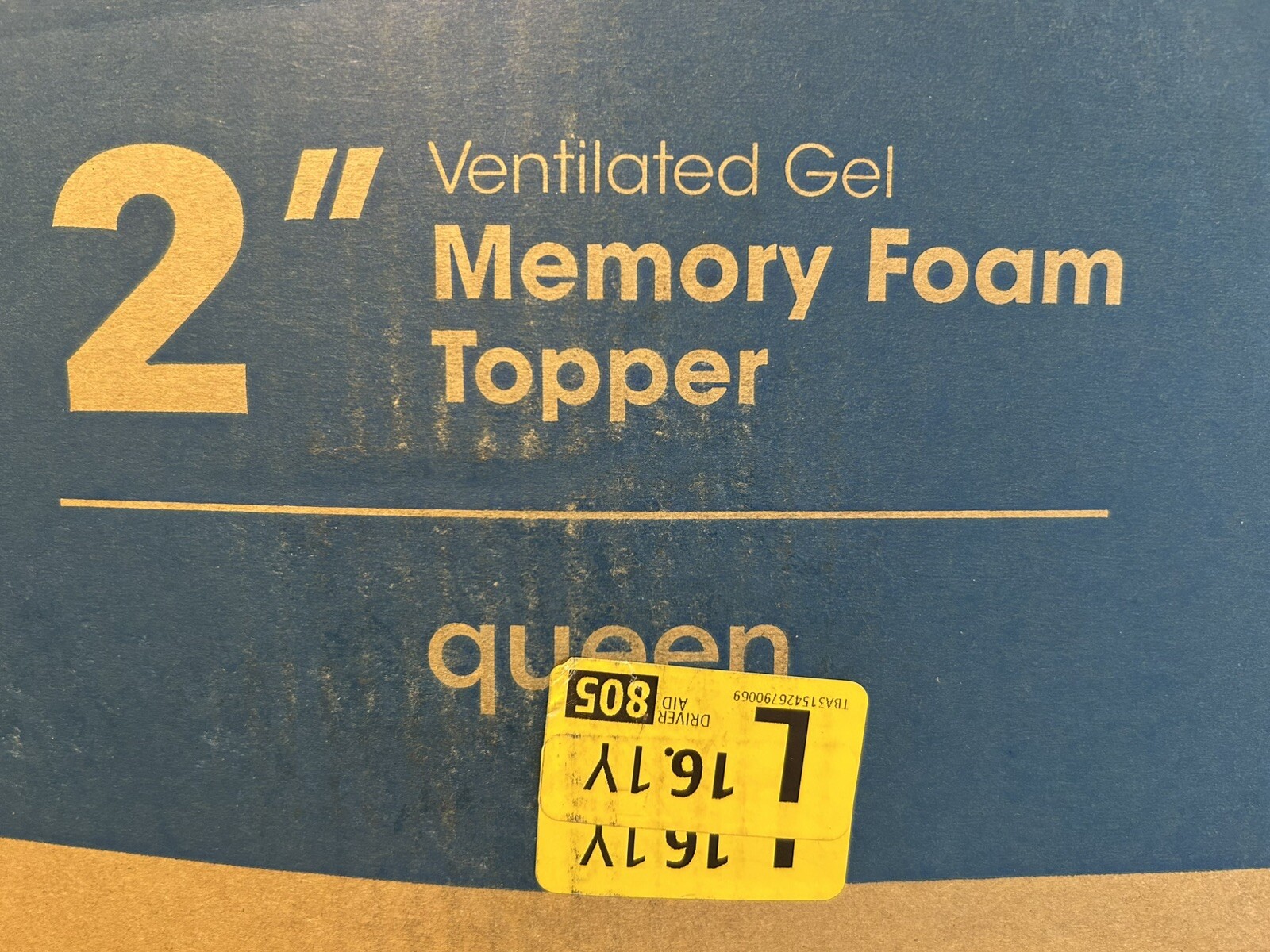 Mattress 2-Inch Ventilated Gel Memory Foam Topper Queen Blue New OPEN box
