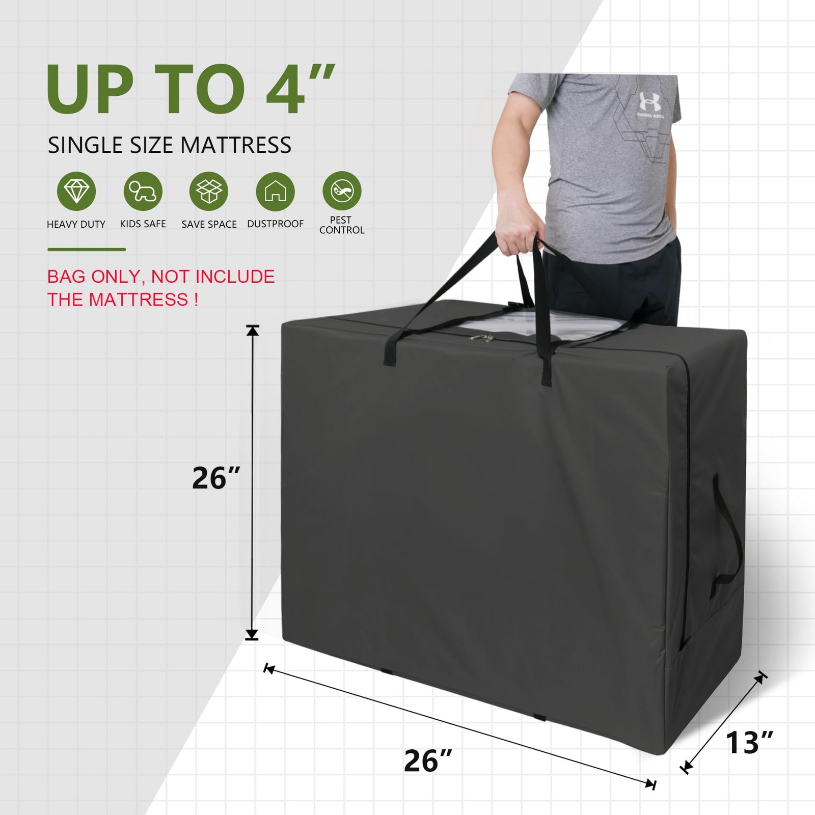 Cuddly Nest Folding Mattress Storage Bag Heavy Duty Carry Case Tri-Fold Guest