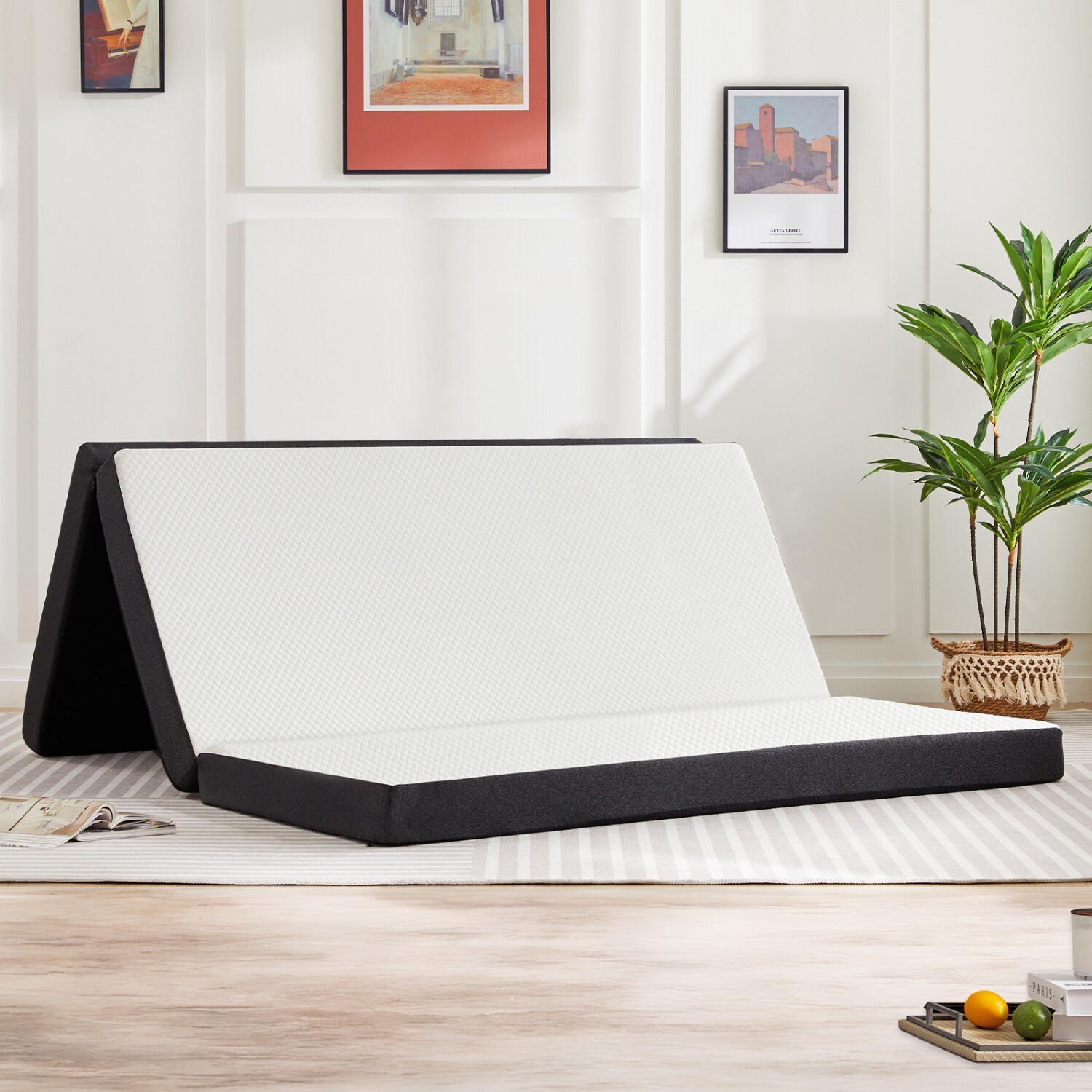 4″ Tri-fold Memory Foam Mattress, Portable Floor Bed,Foldable Mat,Washable Cover