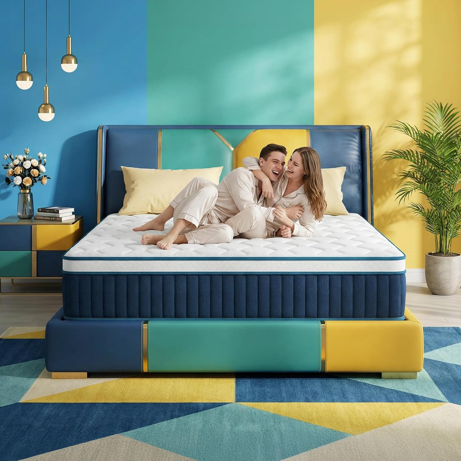 Inight Full Size Mattress 12 Inch – Hybrid Mattress in a Box, Medium Firm Adapti