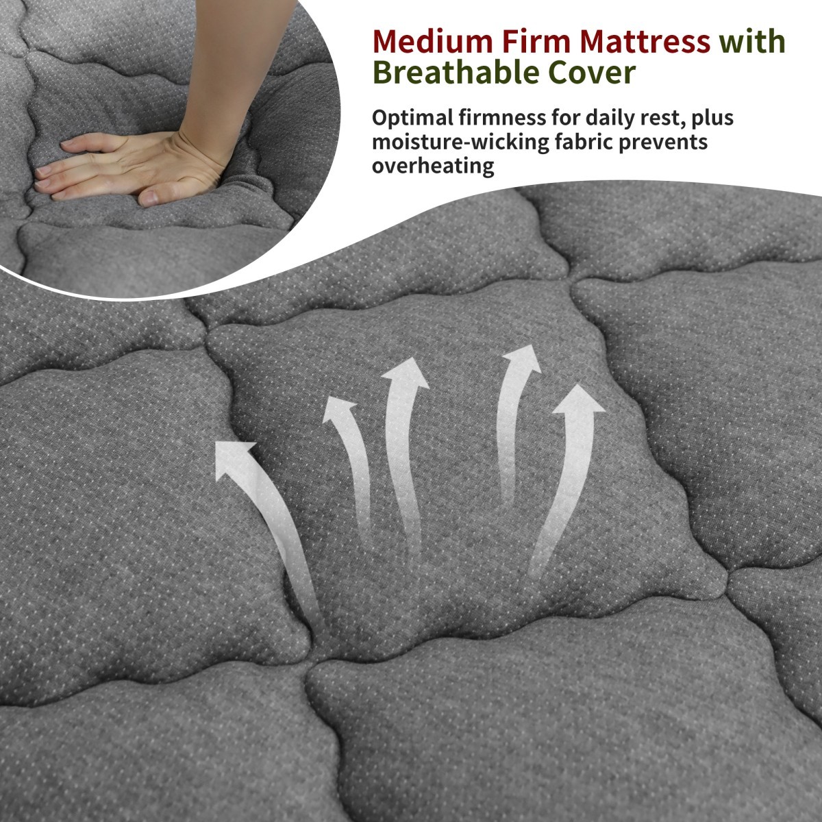 12″ 14″ Gel Memory Foam Mattress Hybrid Spring Twin Full Queen King Bed In A Box