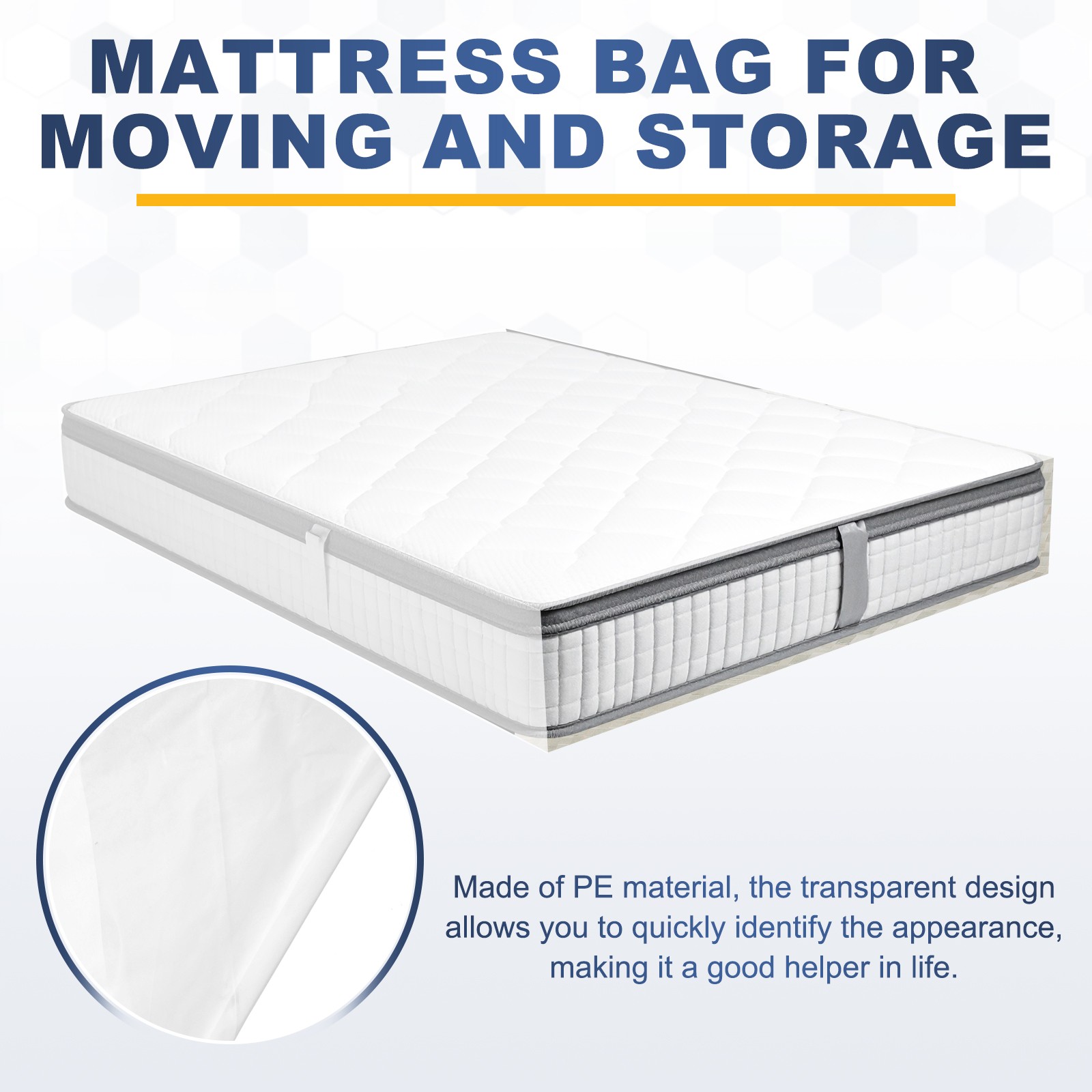 Moving Mattress Bag 78.7″x59.1″x11.8″ Full Coverage