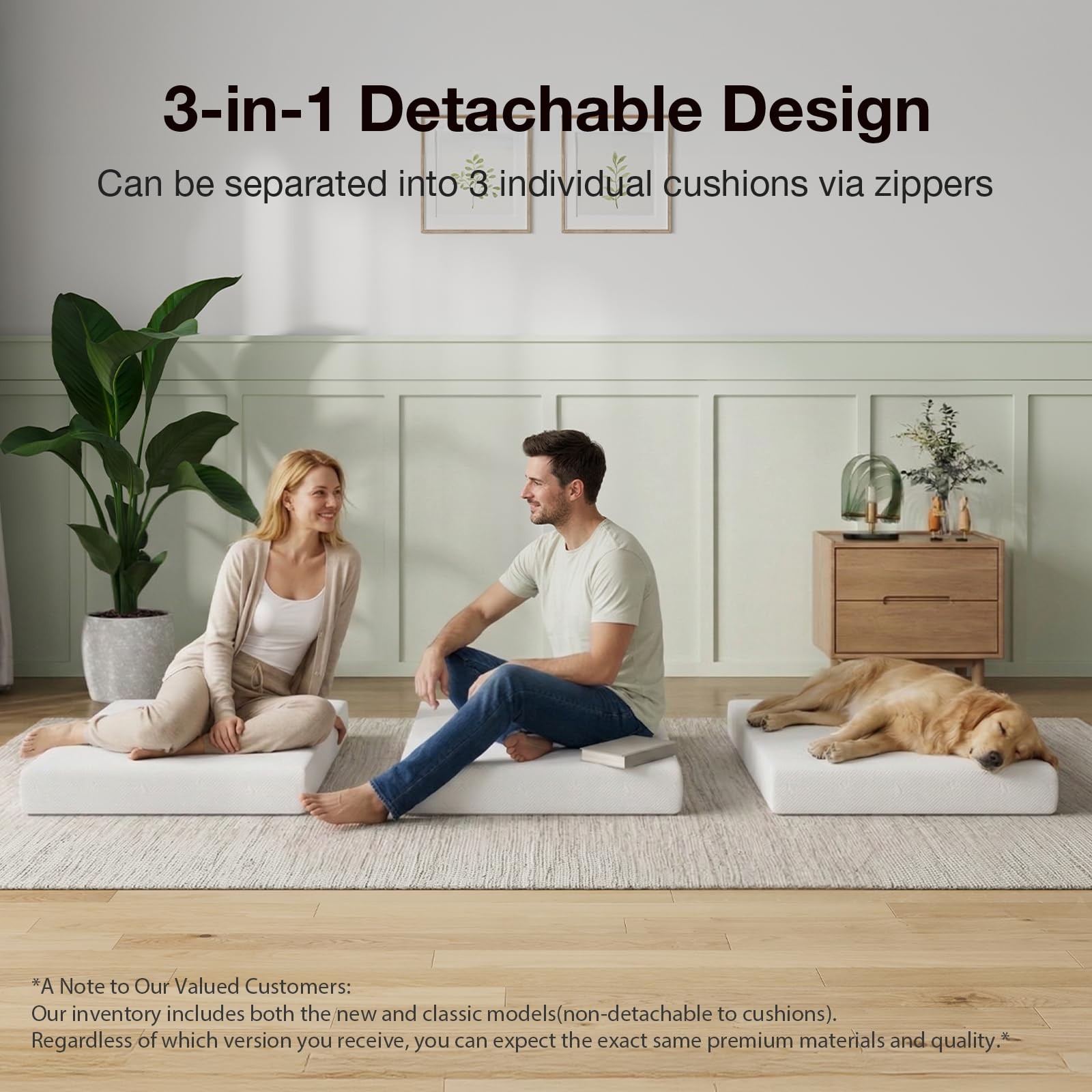 Novilla Foldable Mattress Single Comfort Foam Trifold Mattress Cloud Cover 4 Inc