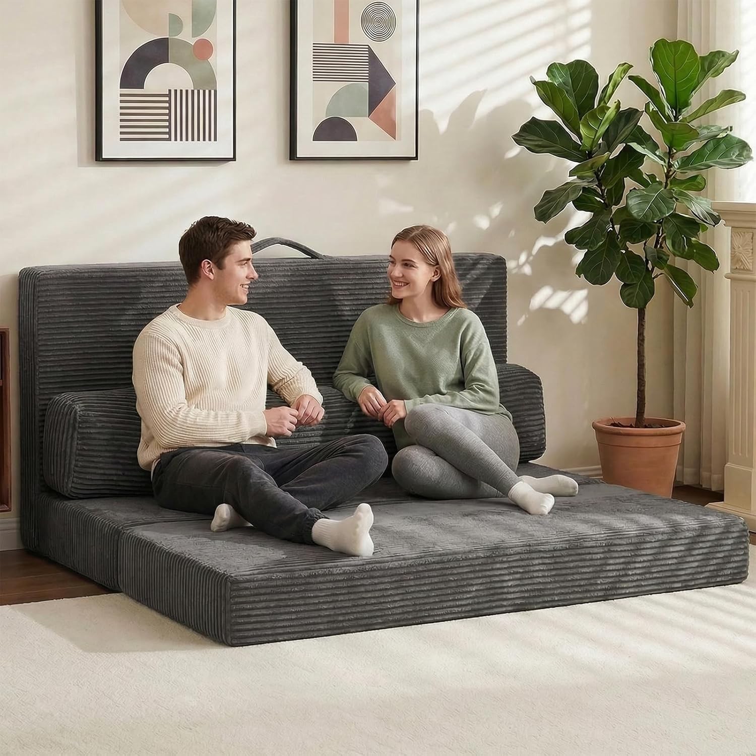6 inch Tri-Folding Mattr Full Size, Convertible Sofa Bed Foldable