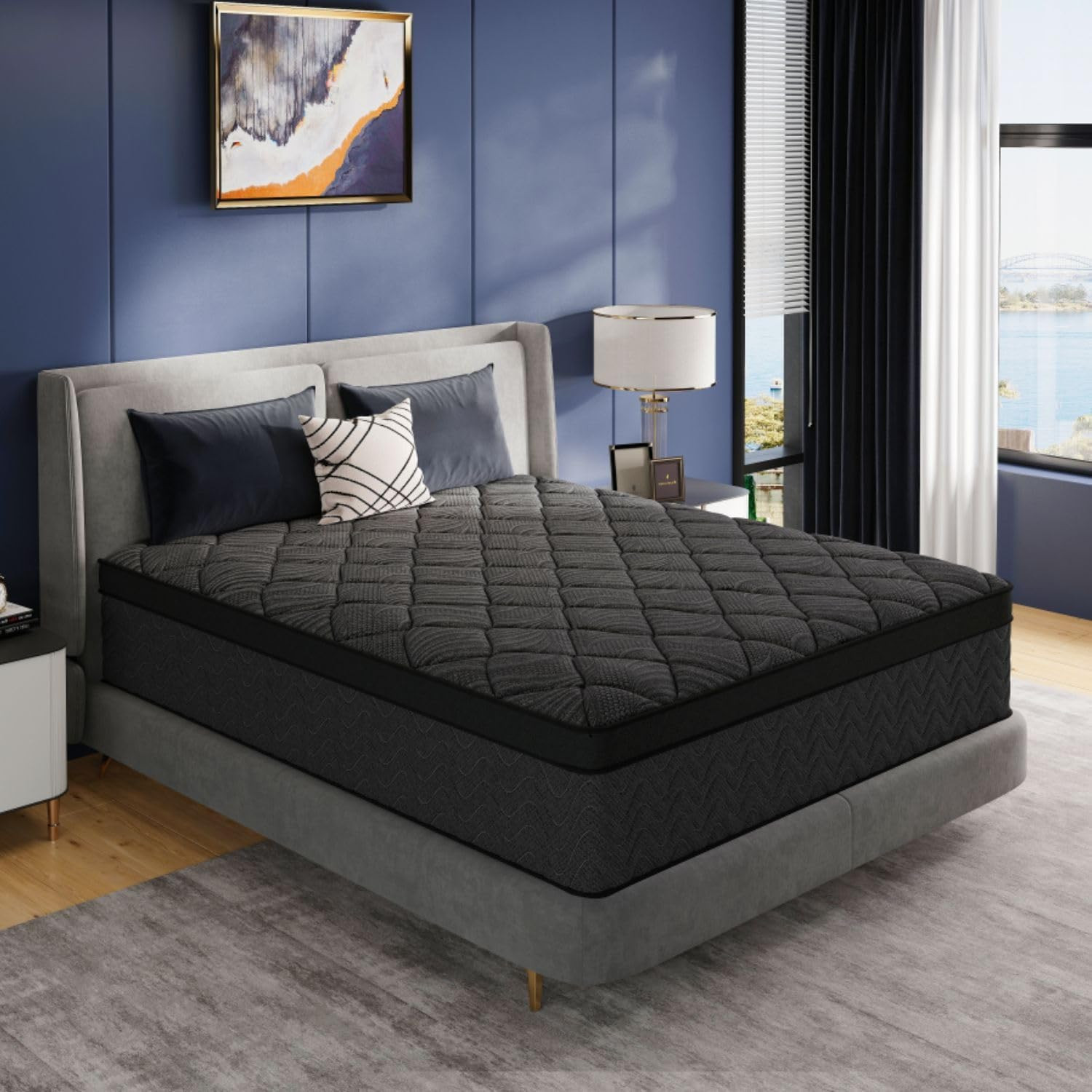 Luxury 12″ Twin Hybrid Mattress with Cooling Gel & Pocket Springs, 365-Night Tri