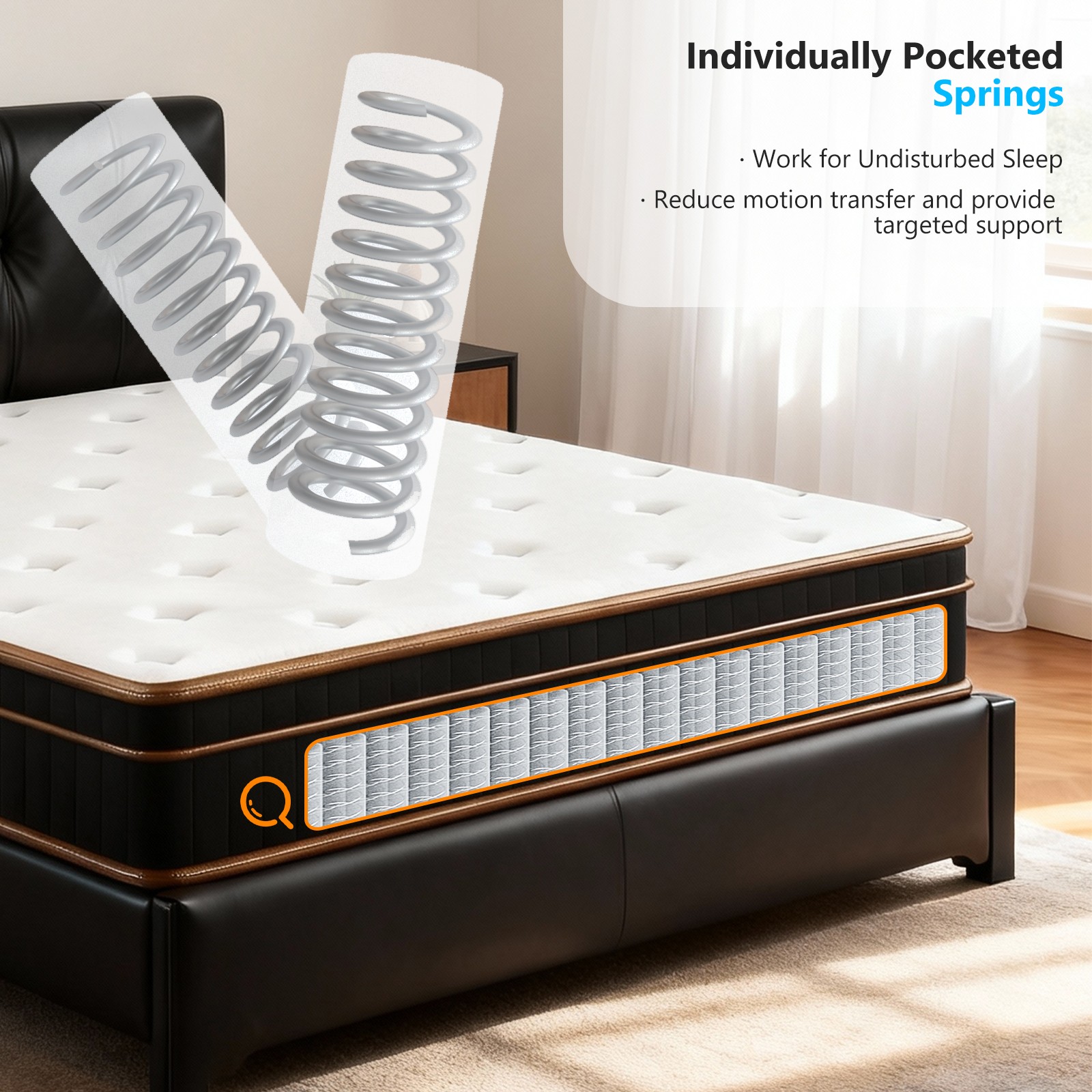 12 Inch Full Mattress Innerspring Spring Hybrid Bed Medium Firm Support Bedroom