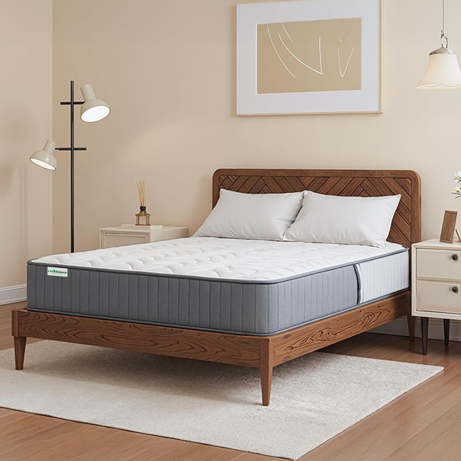 10″ Hybrid Queen Mattress – Cooling Gel Foam & Pocketed Coils, USA Made