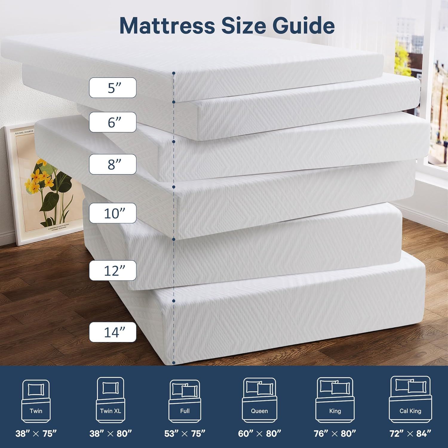 Twin XL Mattress, 10 Inch Twin XL Size Gel Memory Foam Mattress in a Box with Me