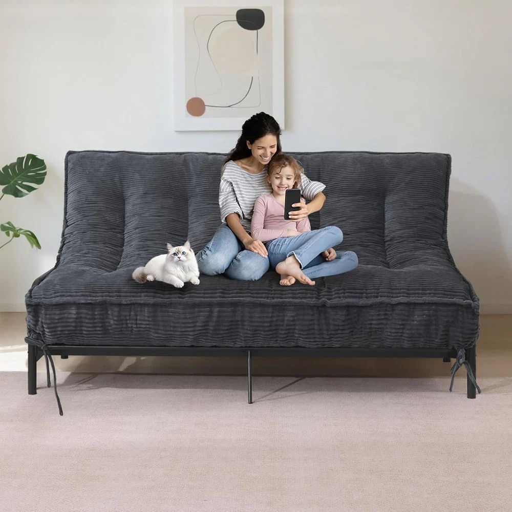 Thick 8″ Full Size Futon Mattress – Medium Firm Sleeper Sofa Bed, Roll Up Design