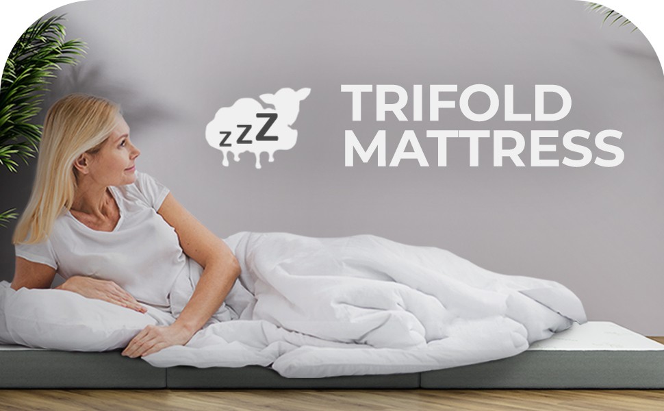 Folding Mattr Full Size for Floor and Traveling with Removable
