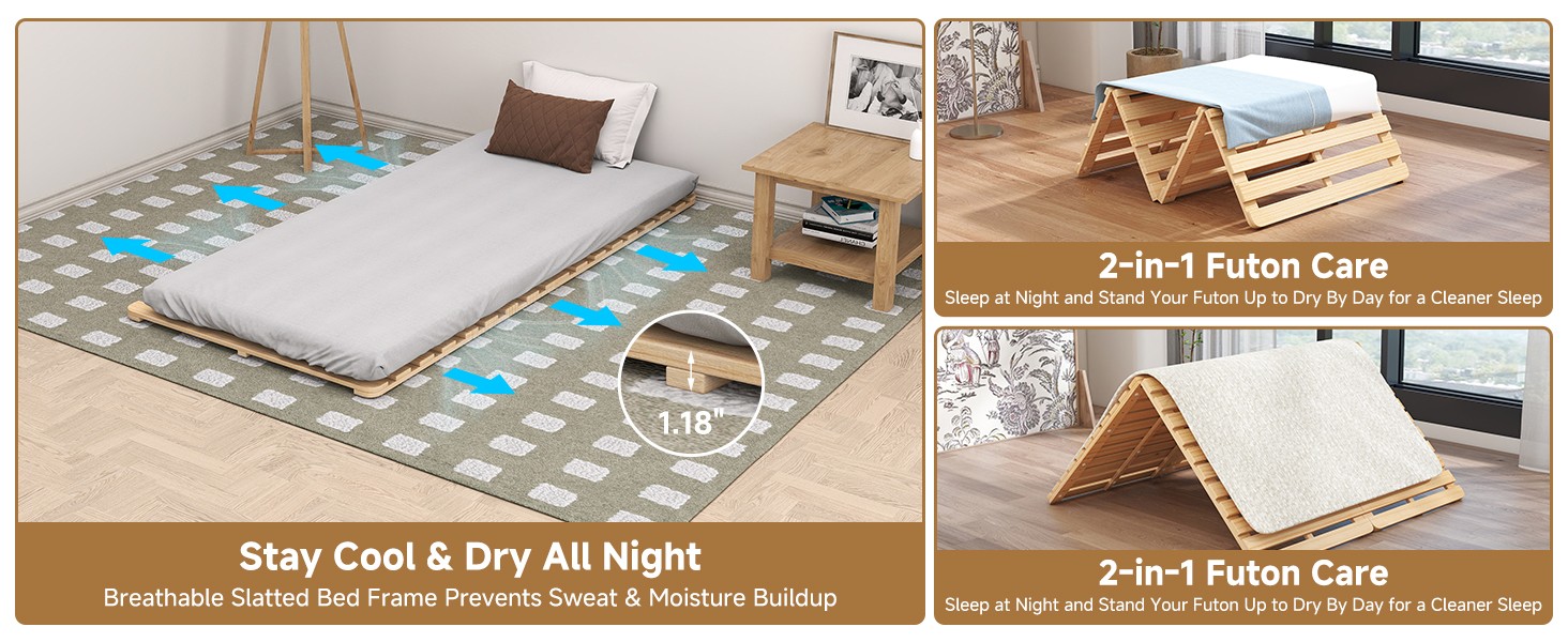Floor Bed Fre, Foldable Tati Bed Fre, Breathable