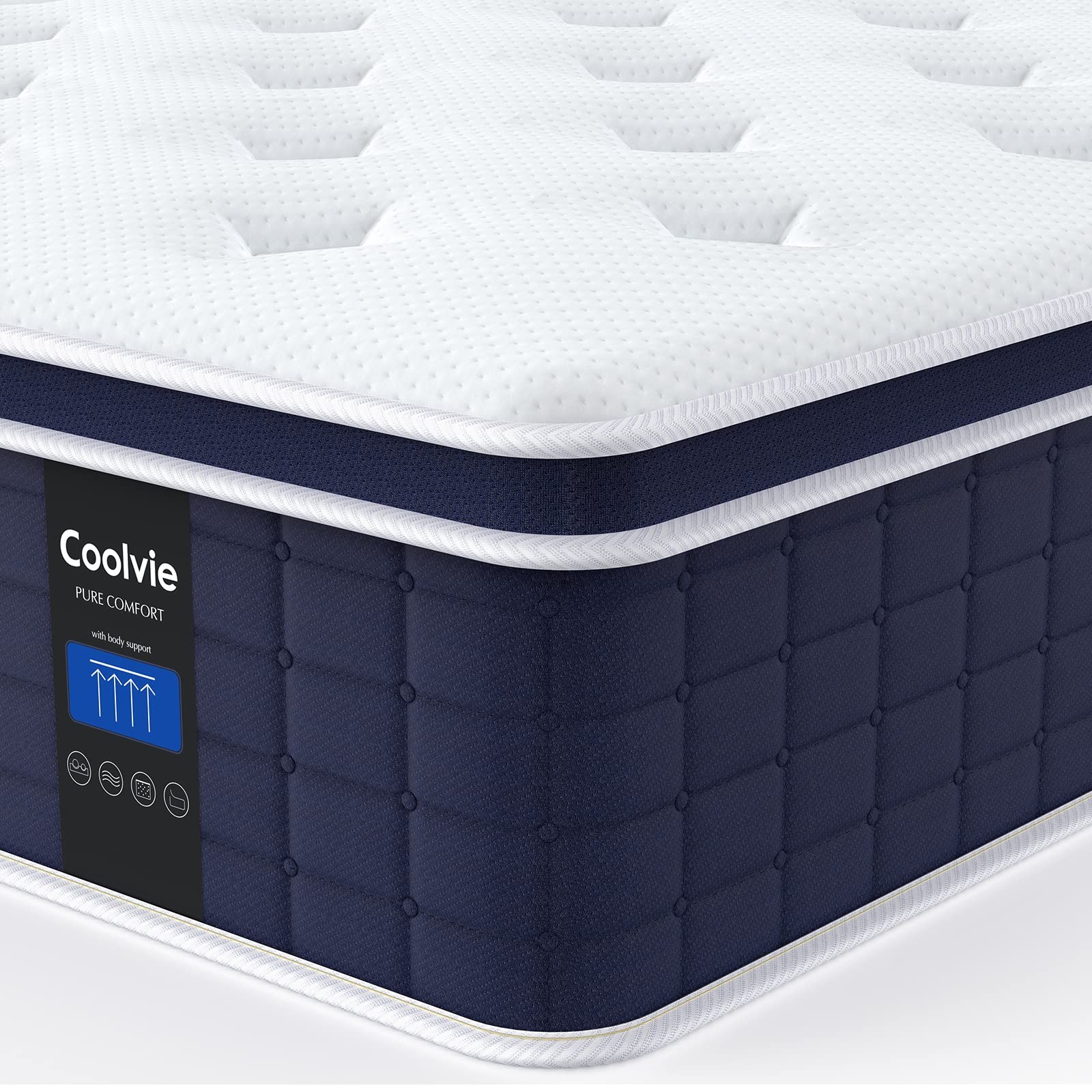 12 Inch Twin Size Mattress, Hybrid Twin Mattress in a Box, 3 Layer Premium Fo…