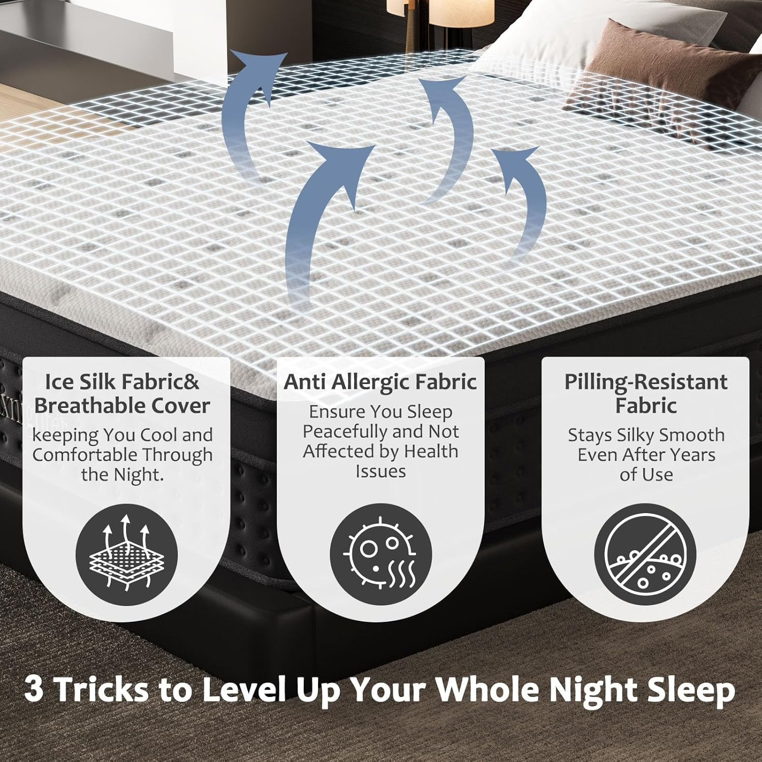 Queen Size Mattress, 12 Inch Queen Mattress in a Box, Cooling Matress with Memor