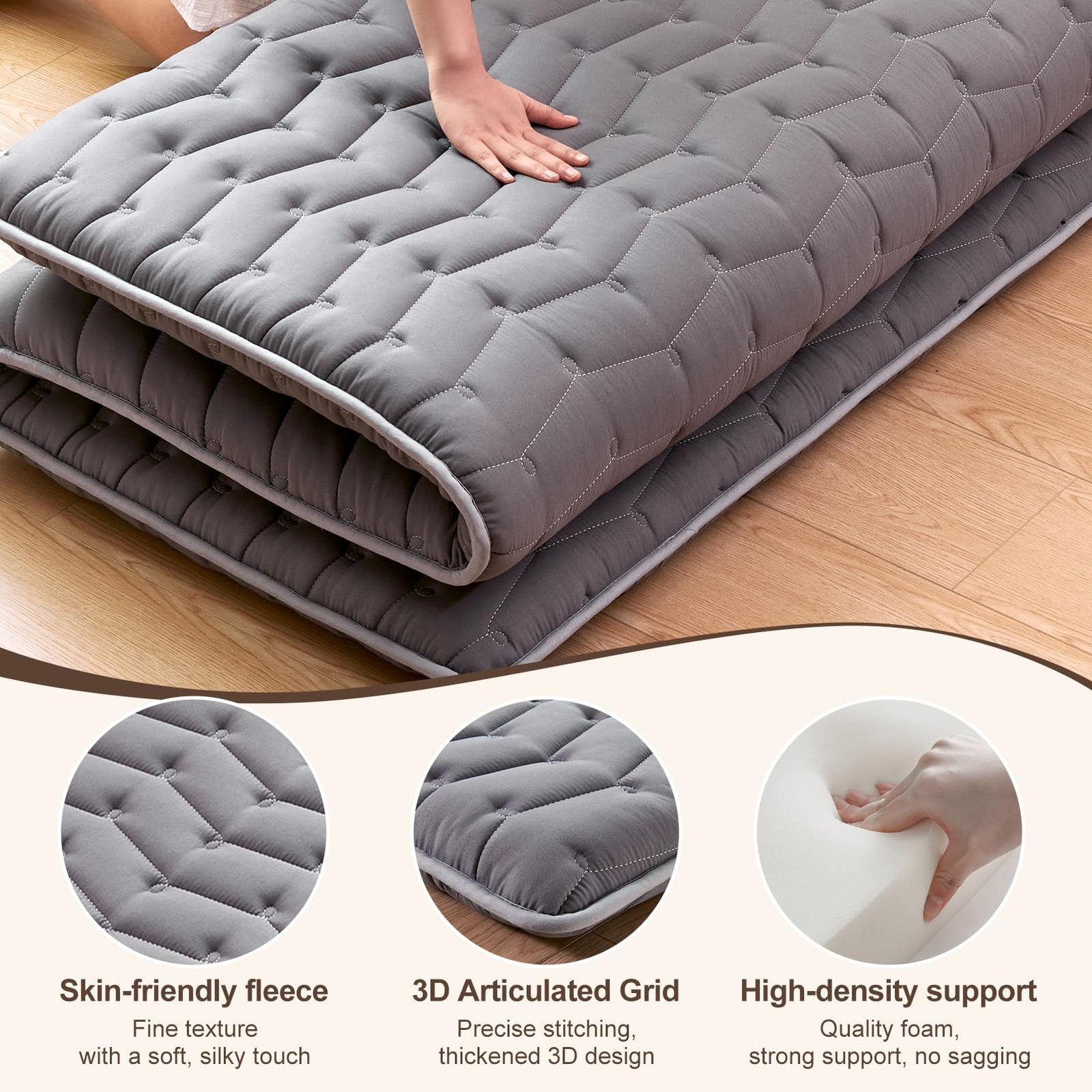 Premium Foam Japanese Futon Floor Mattress Full Size 54″x 80″,100% High Densi…
