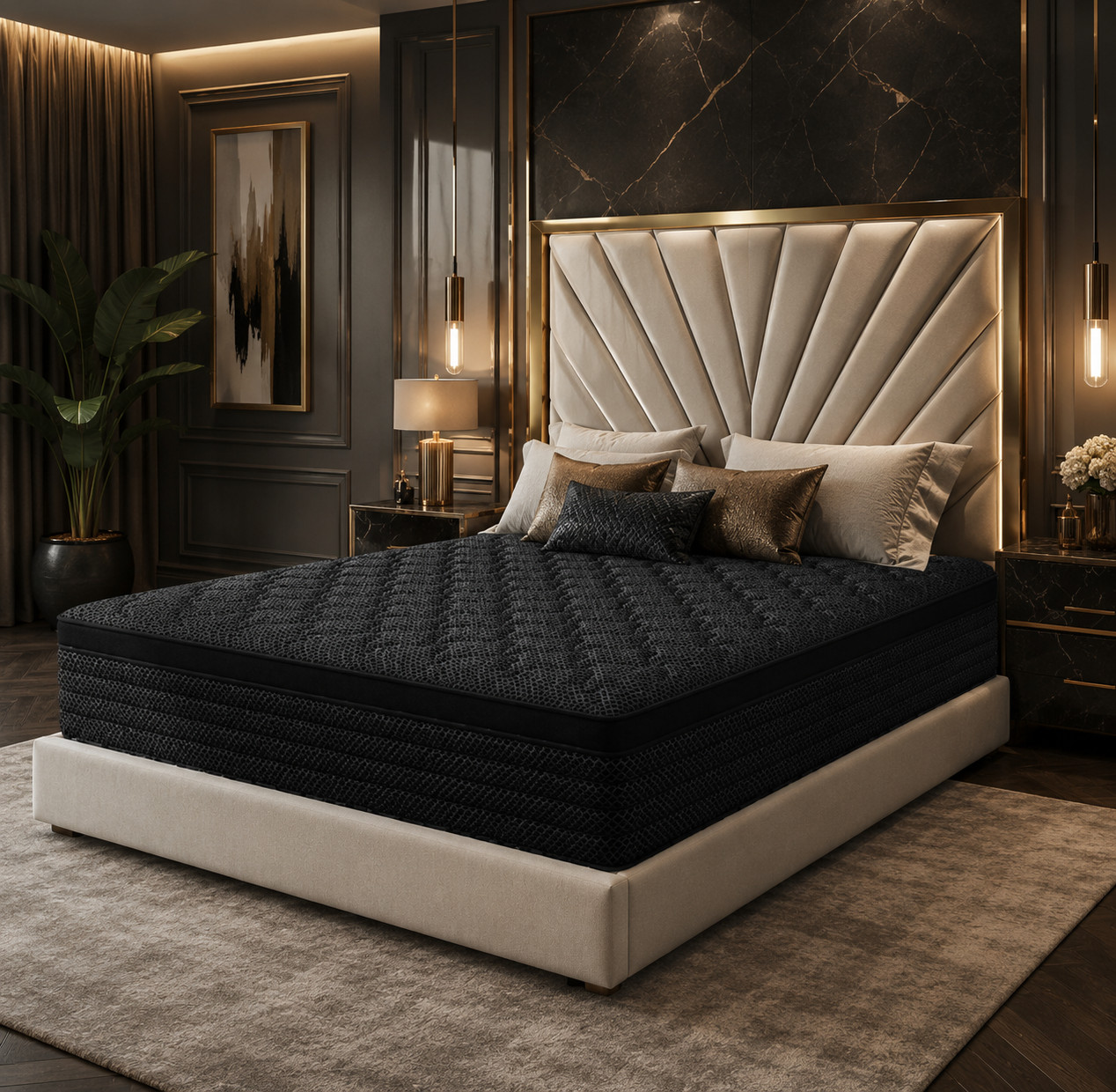 King 12″ Hybrid Mattress Pocket Spring Cooling Gel Memory Foam Bed Box