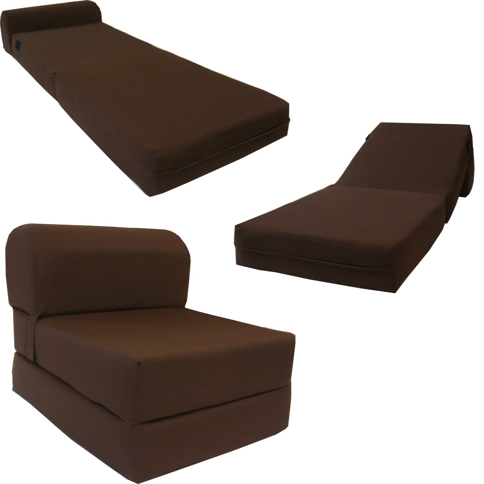 Sleeper Chair Folding Foam Mattresses, Foldable Sofa Beds, Couches 6x24x70 Brown