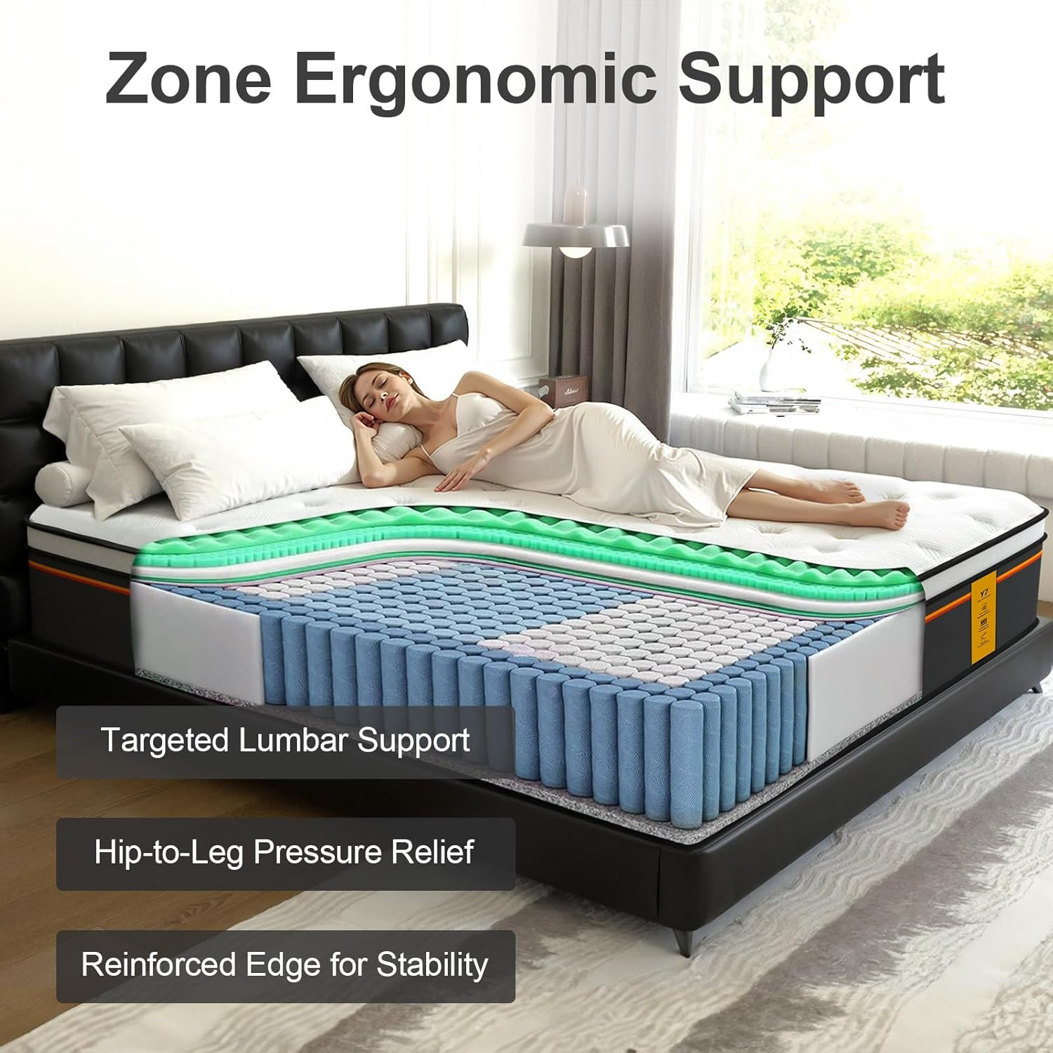 Full Mattress 12 Inch Hybrid Mattresses Full Size, Medium Firm, 100 Night Trial,