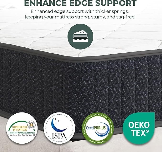 SleepNexis 10″ Hybrid Mattress, Cooling Comfort & Responsive Support,Medium Firm