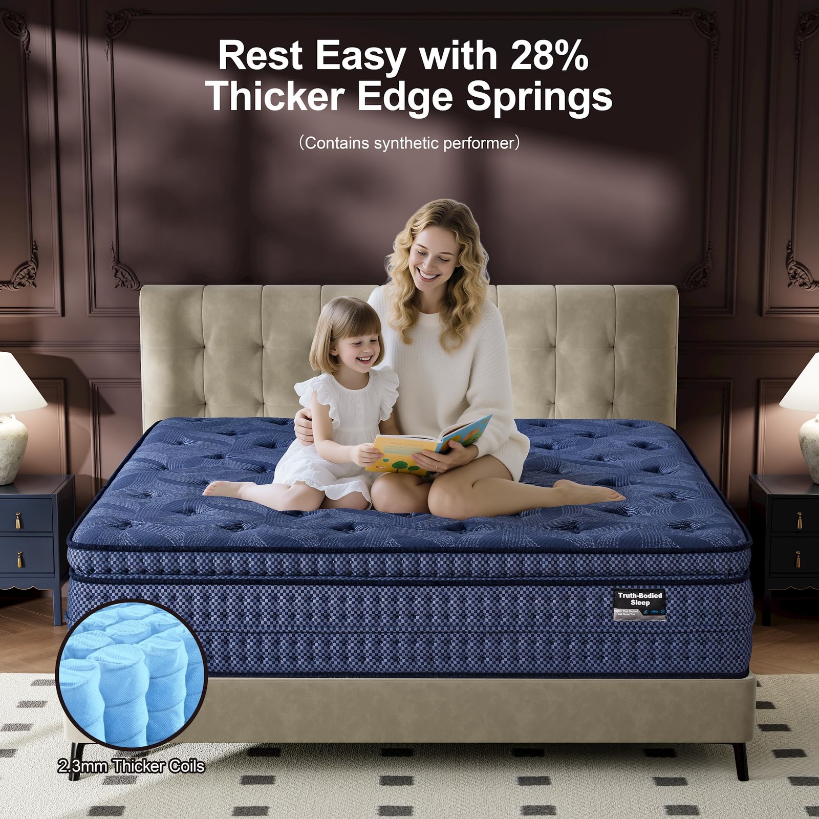 SURLUNKEYS King Mattress Medium Plush – 14 Inch Memory Foam Hybrid Mattress S…