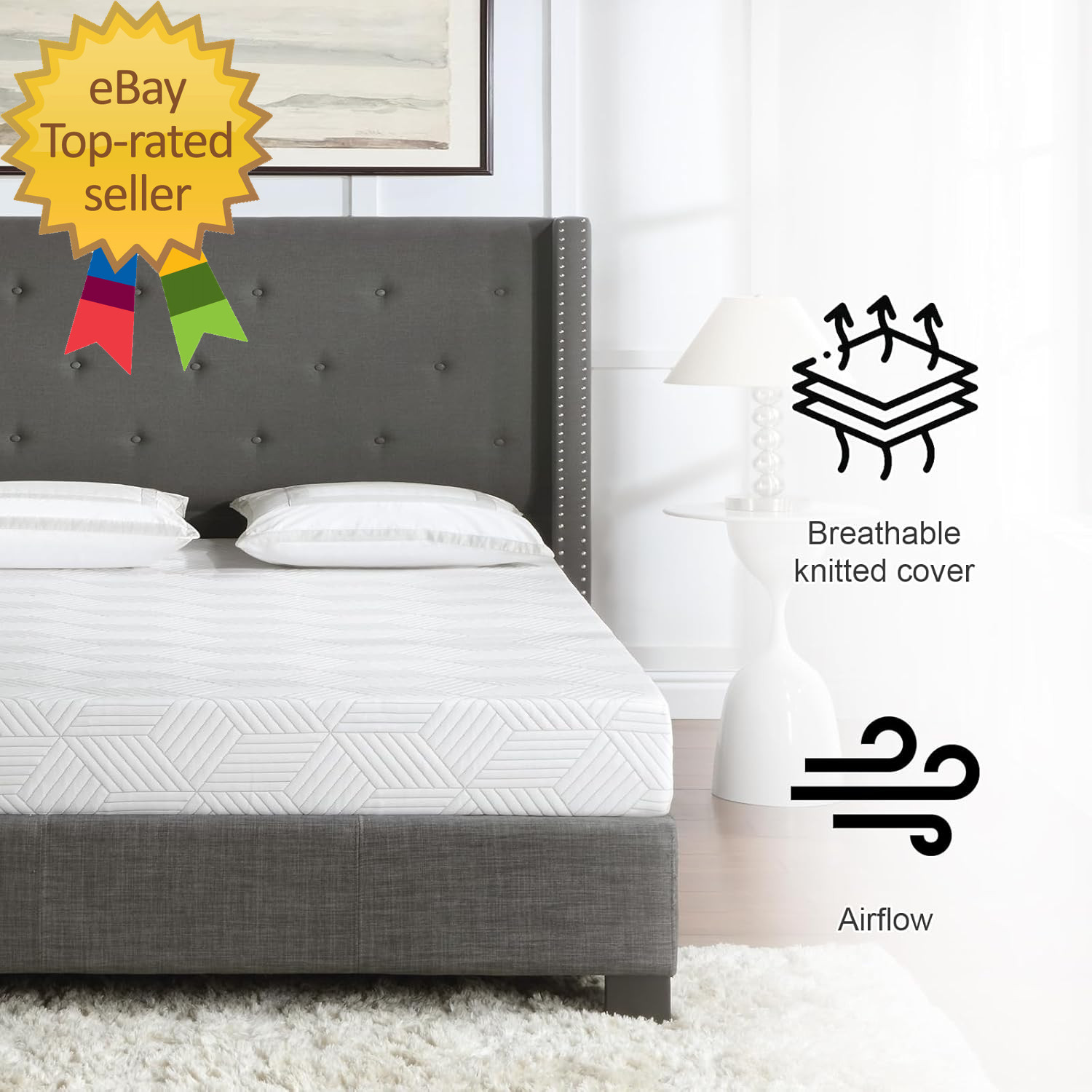 Twin Size Mattress Gel Memory Foam Bed Mattress in a Box Medium Firm