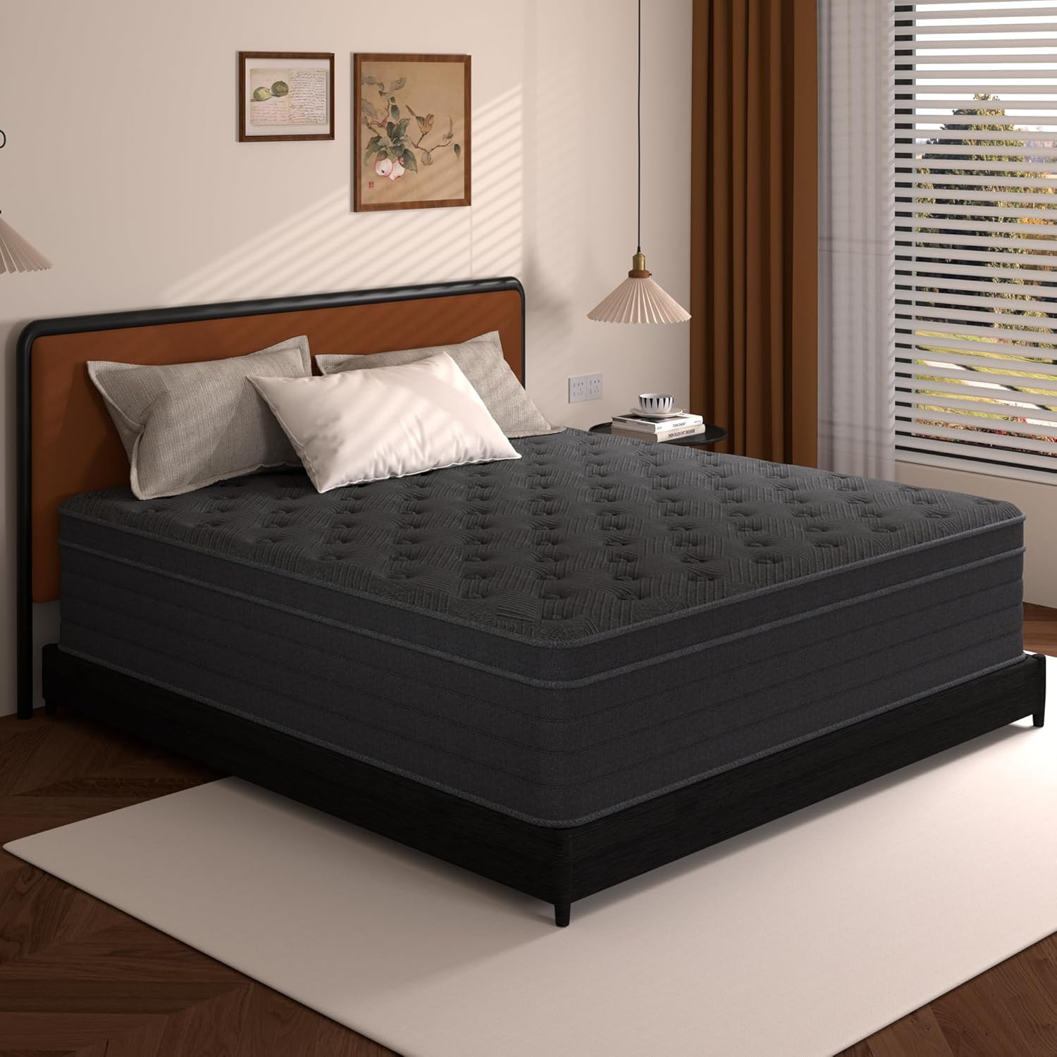 Queen Size Mattress 14 Inch,Hybrid Mattress in a Box with Individual Pocket Spri