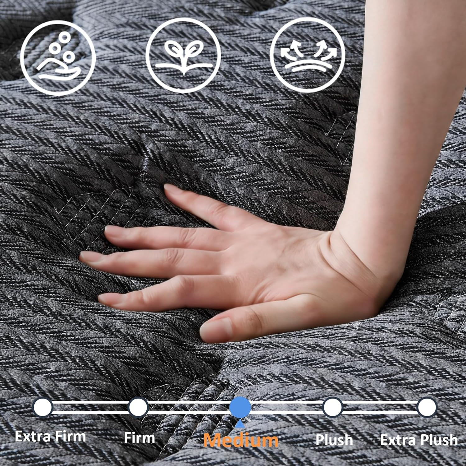 12”Queen Size Mattress, Hybrid Mattress in a Box, Individually Pocket Springs