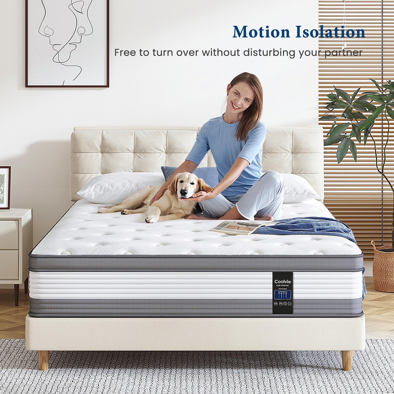 Twin Mattress 12 Inch Hybrid Mattress Twin Size Bed Mattresses in A Box Indiv…