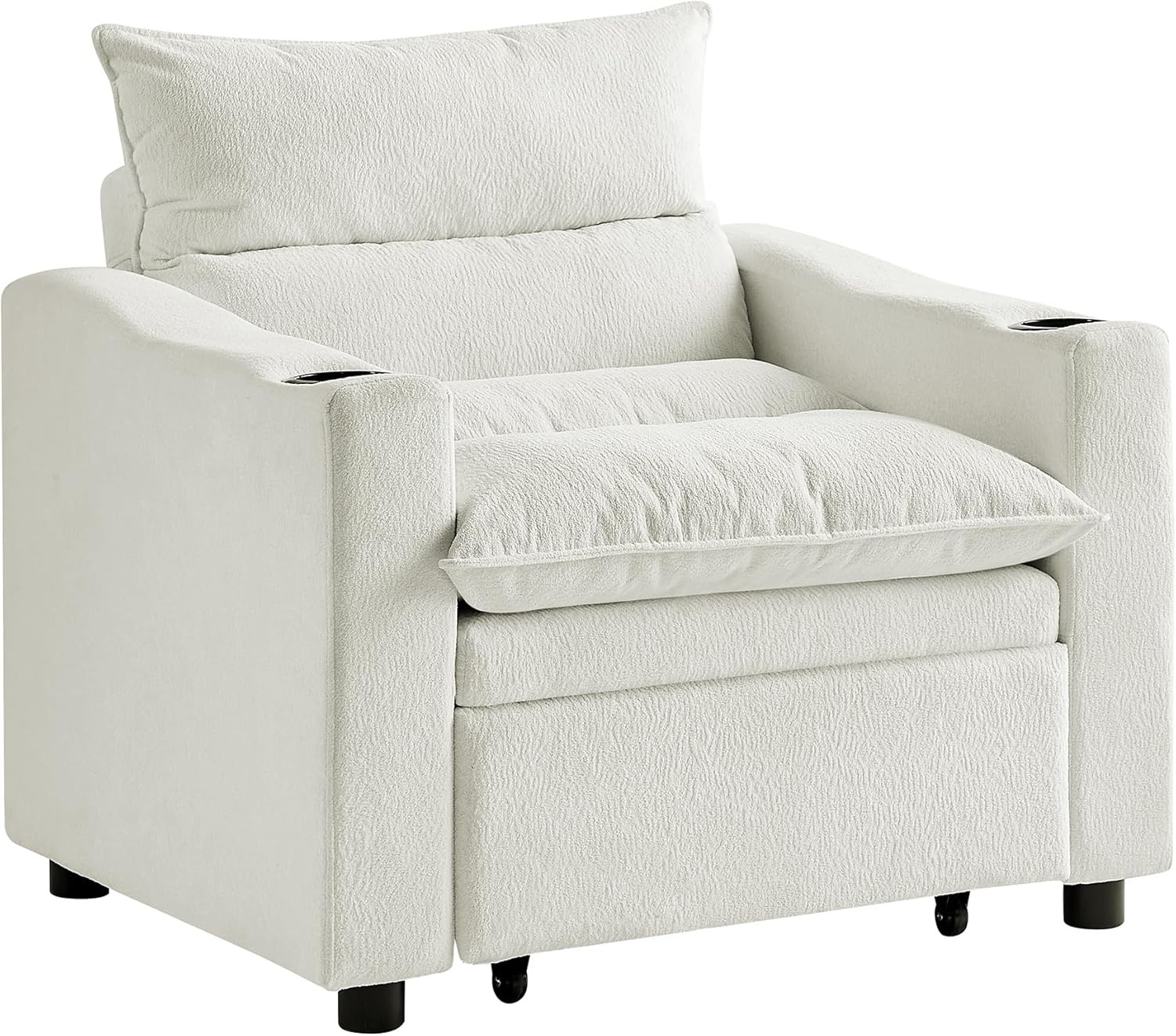 3-in-1 Convertible Sleeper Chair Bed Recliner Daybed w/Adjustable