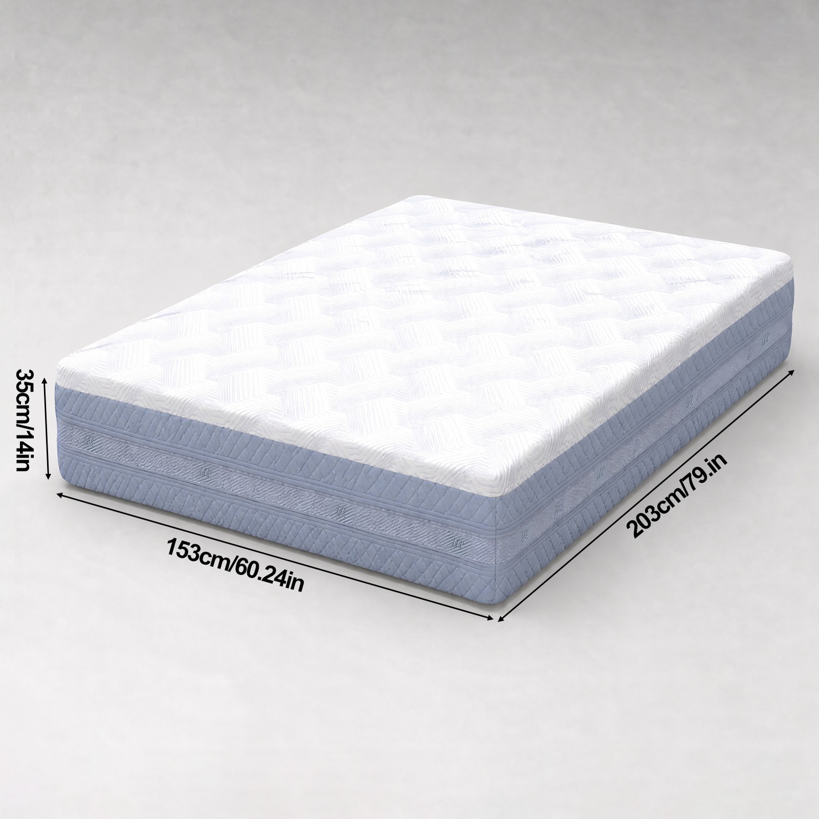 Queen Mattress 14 Inch Healthy Safe Foam Bed for Adults Kids Sleeping Use