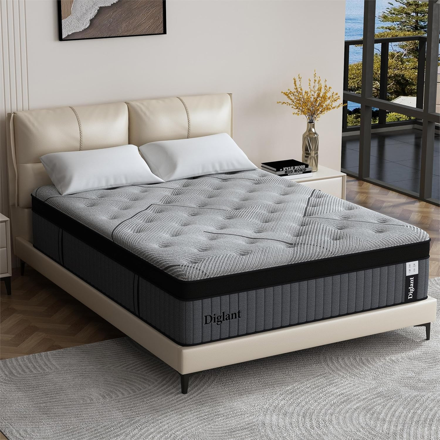 14″ King Hybrid Mattress – Gel Memory Foam & Pocket Coils for Ultimate Comfort