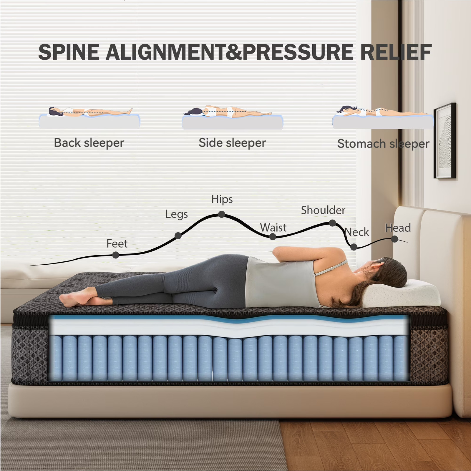 12 Inch Queen Mattress in a Box, Cooling Gel Memory Foam Hybrid Mattress with In
