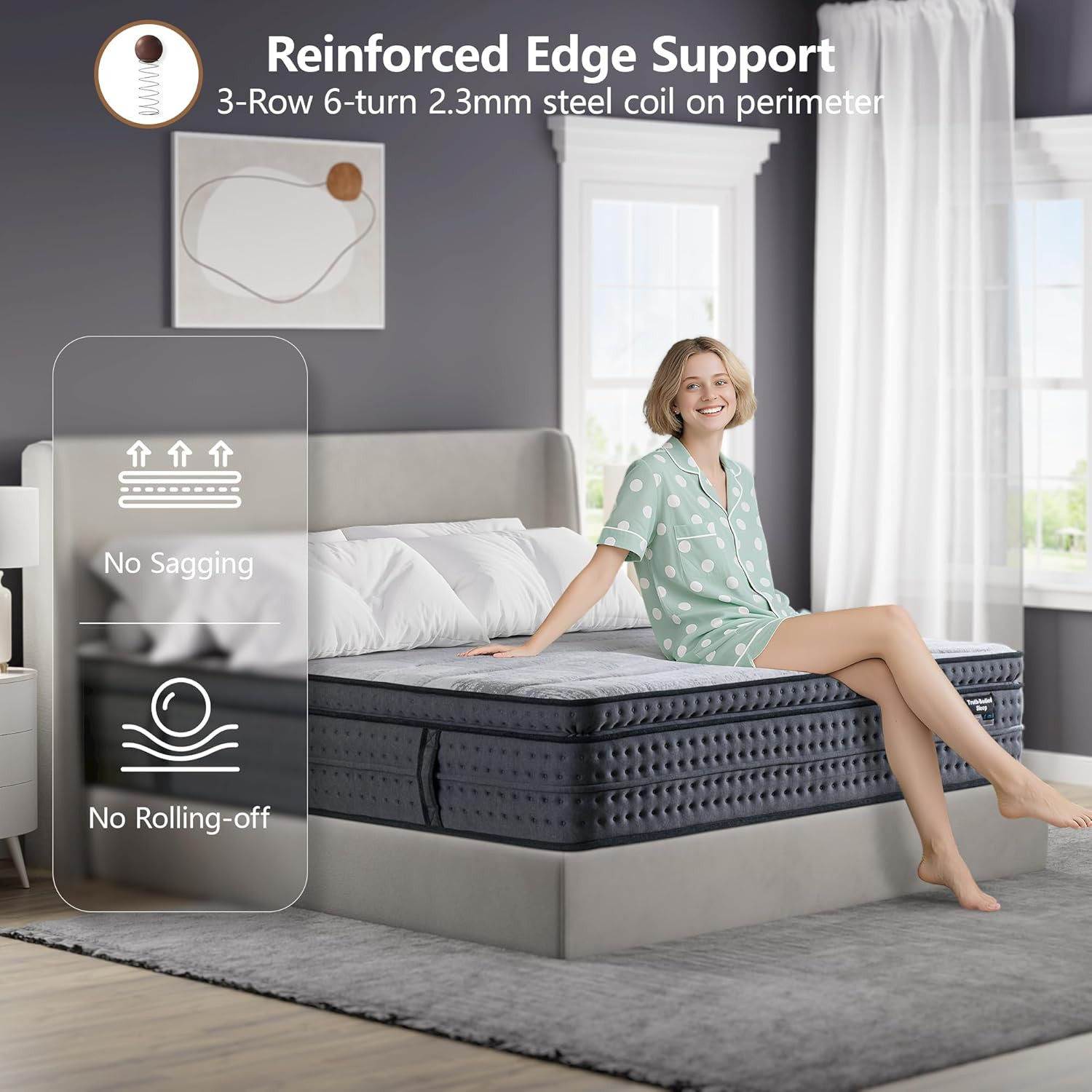 14″ California King Cooling Gel Memory Foam Hybrid Mattress for Ultimate Comfort