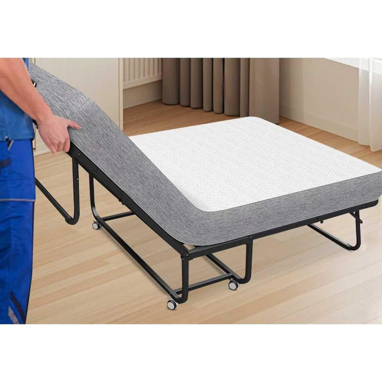 Folding Bed with Mattress for Adult – Twin Size75»x38» Portable Foldable Ro…