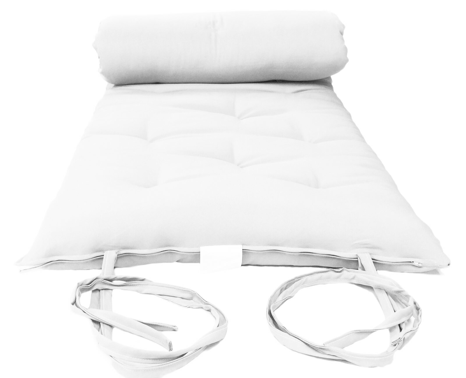 Twin Size Floor Rolling Futon Mattresses, Sleepover Cotton Pads 3x39x80 White