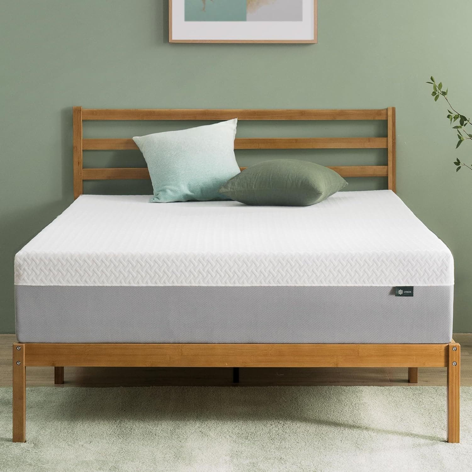 10 Inch Green Tea Essential Memory Foam Mattress [New Version], Queen, Fiberglas