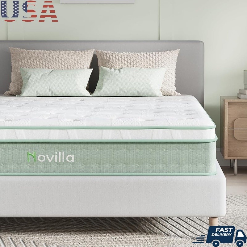 Queen Hybrid Mattress 12 Inch Pillow Top Gel Foam Motion Isolation Support New