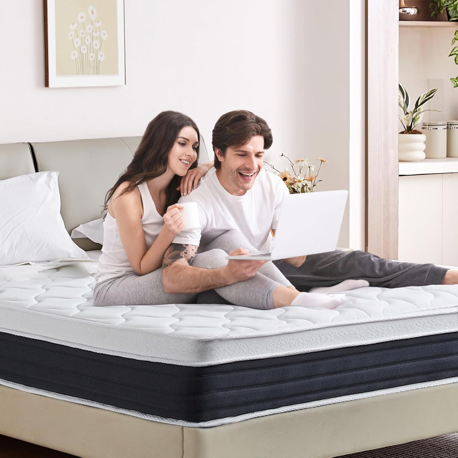 King Size Mattress 12 Inch Mixed Mattress 80″*76″*12″ Boxed Gel Memory Foam Matt