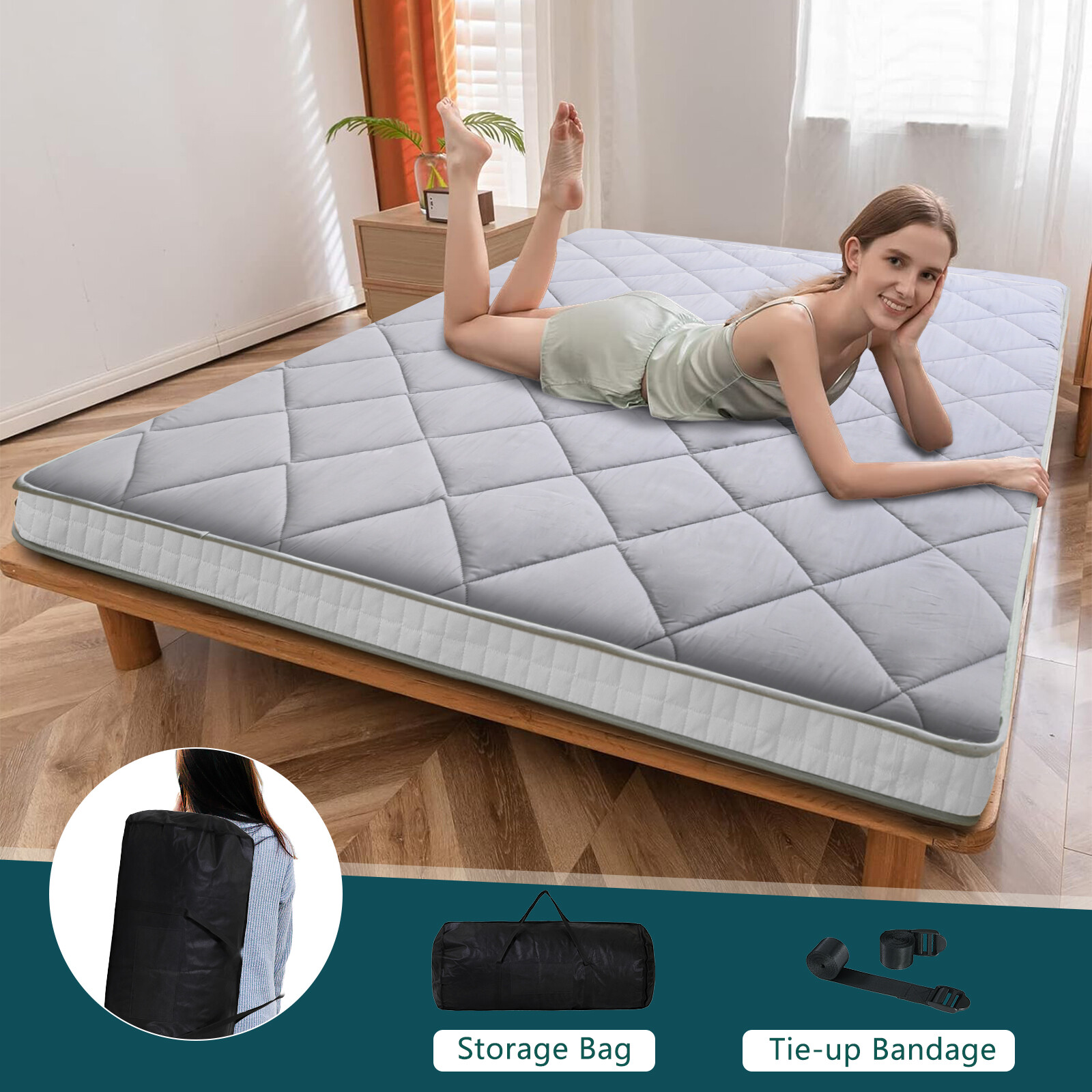 SUNYRISY Japanese Floor Mattress Japanese Futon Sleeping Pad Guest Bed Mat