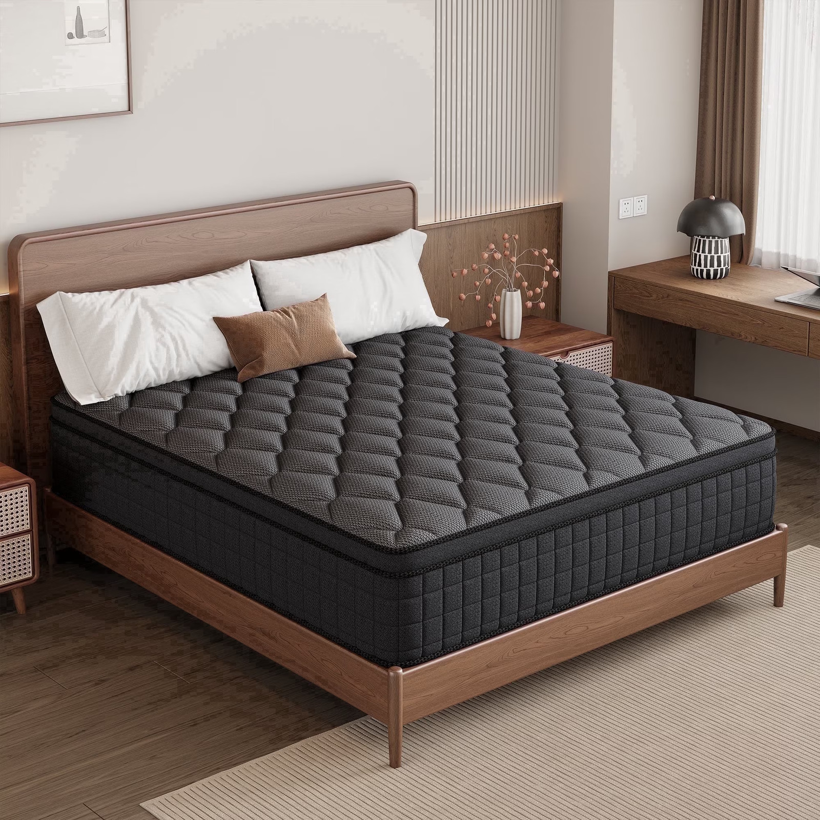 12 Inch Queen Hybrid Mattress in a Box, Cooling Gel Memory Foam Mattress with In
